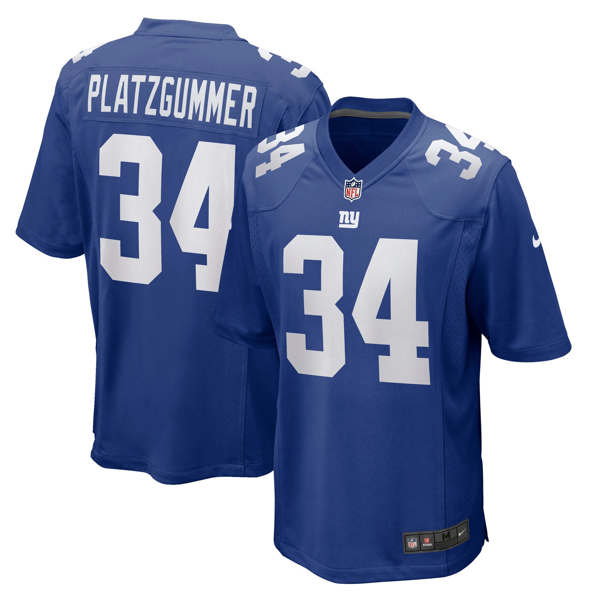 Sandro Platzgummer New York Giants Nike Game Player Jersey Royal