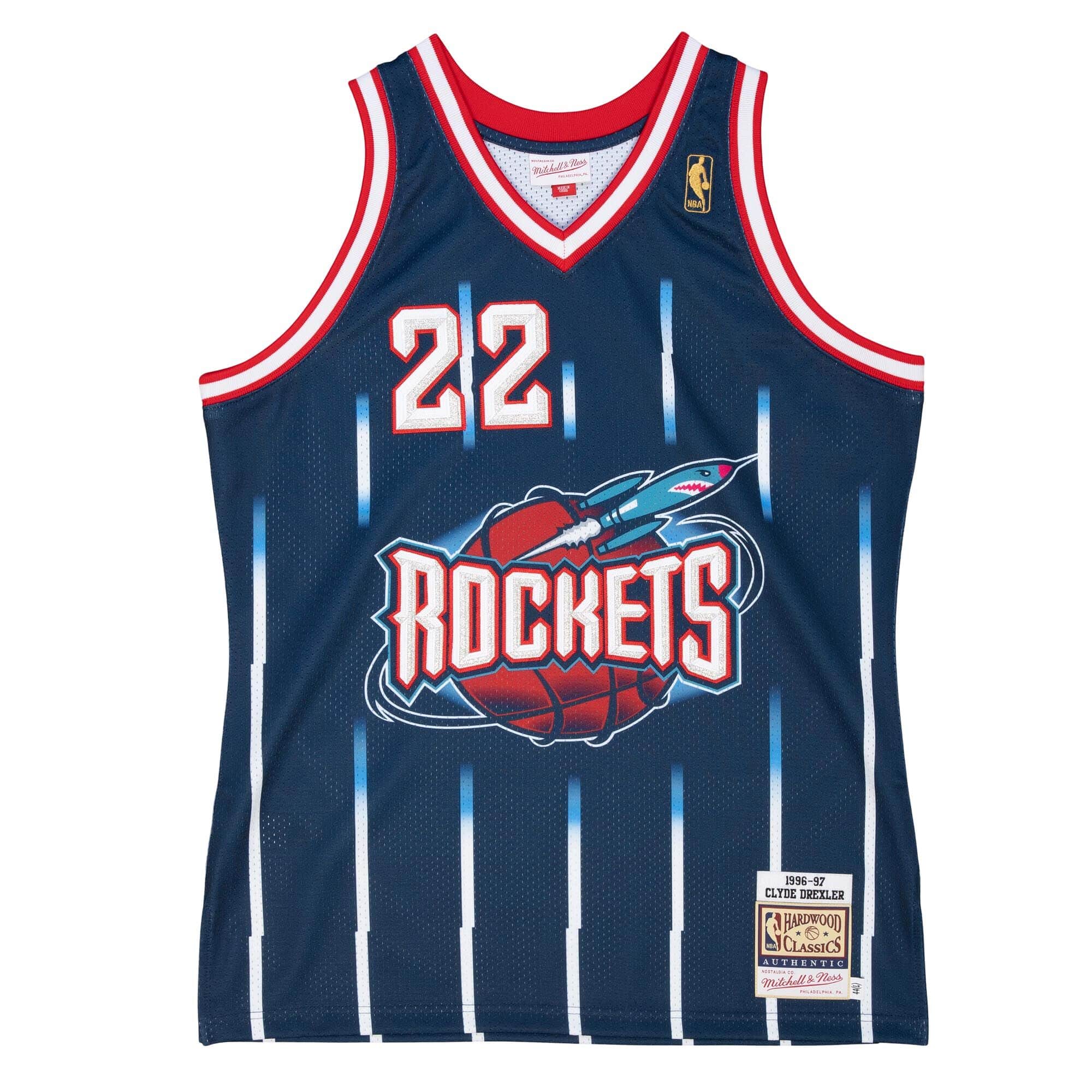 Authentic Clyde Drexler Houston Rockets Road 1996-97 Jersey