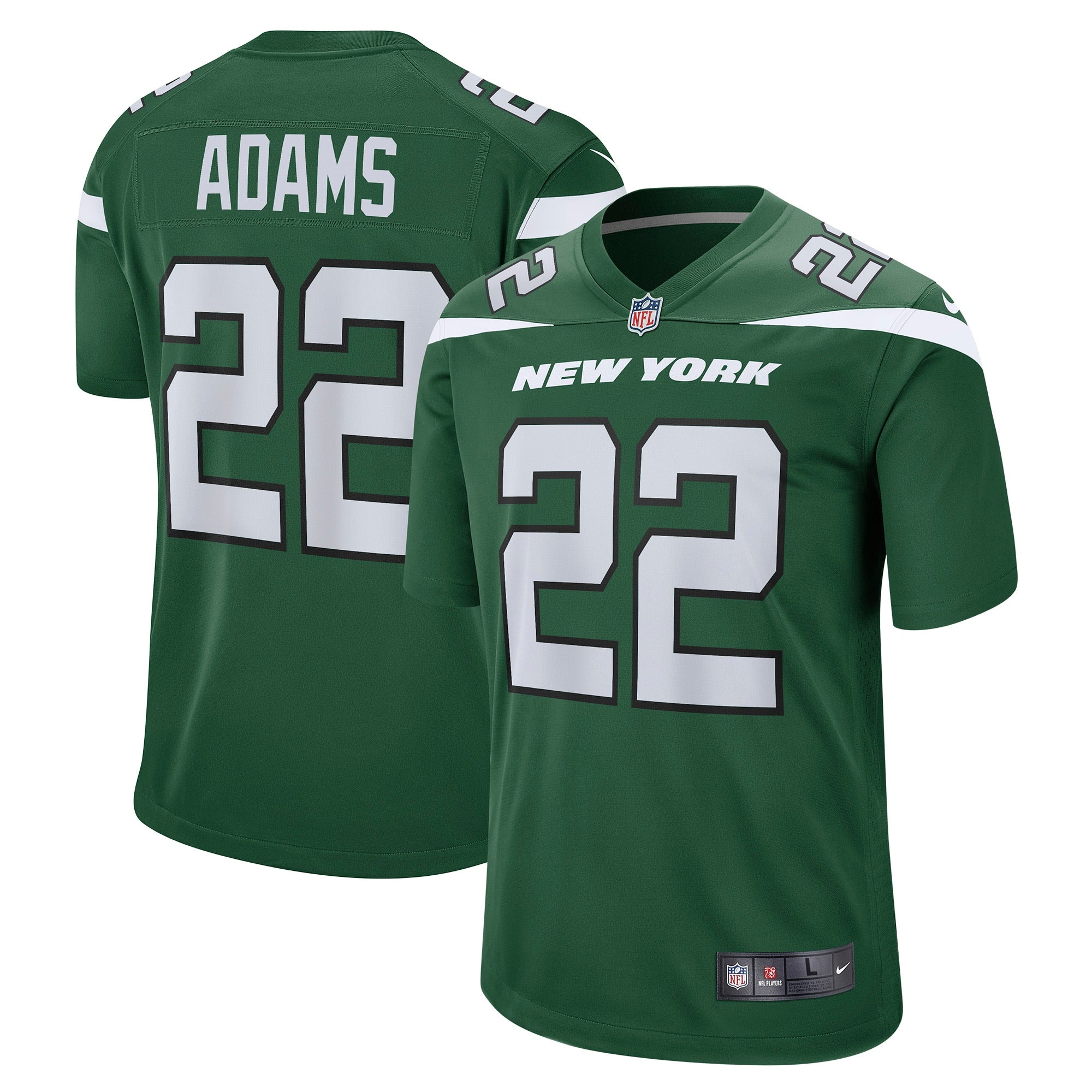 Tony Adams New York Jets Nike Game Player Jersey   Gotham Green