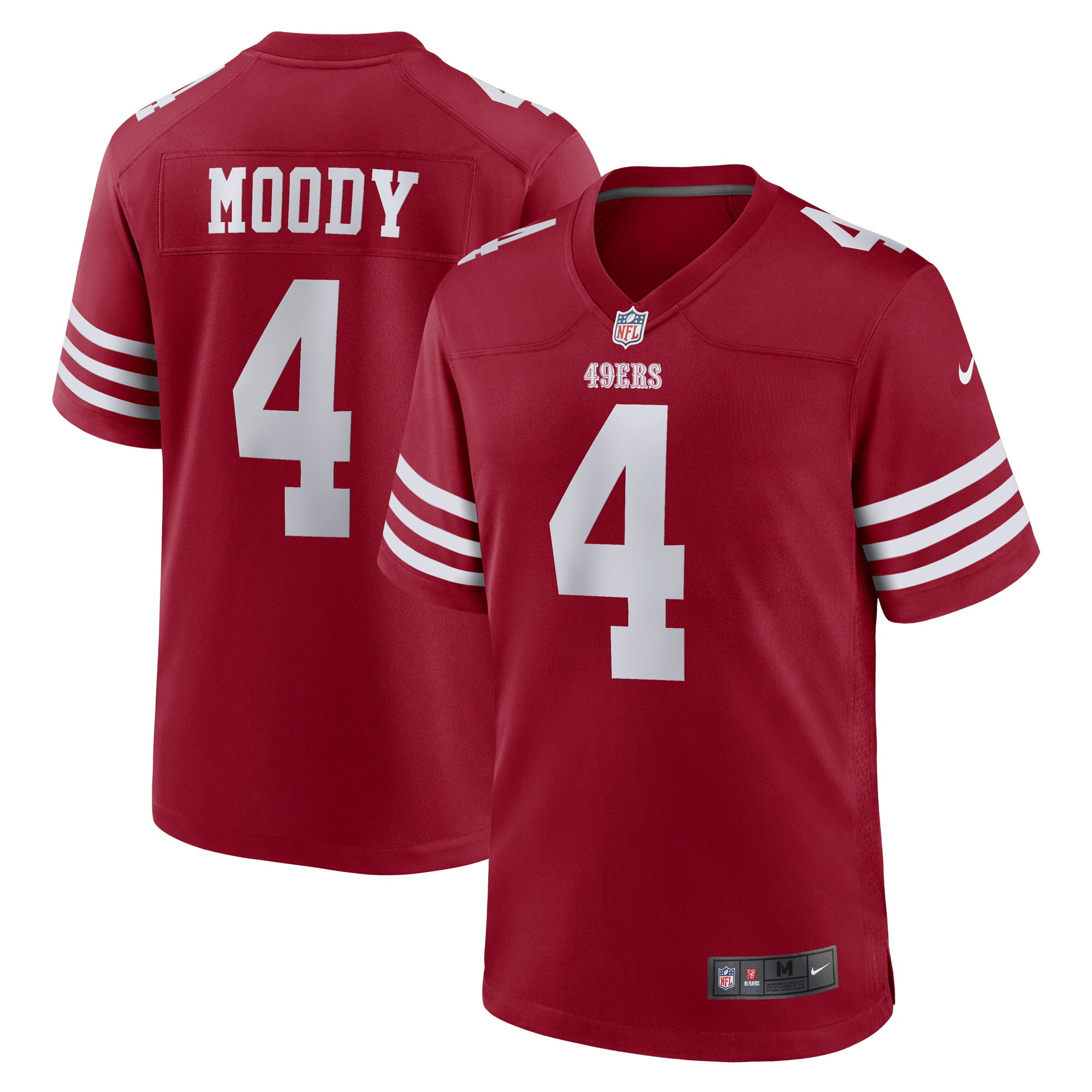 Men s Nike Jake Moody Scarlet San Francisco 49ers Team Game Jersey