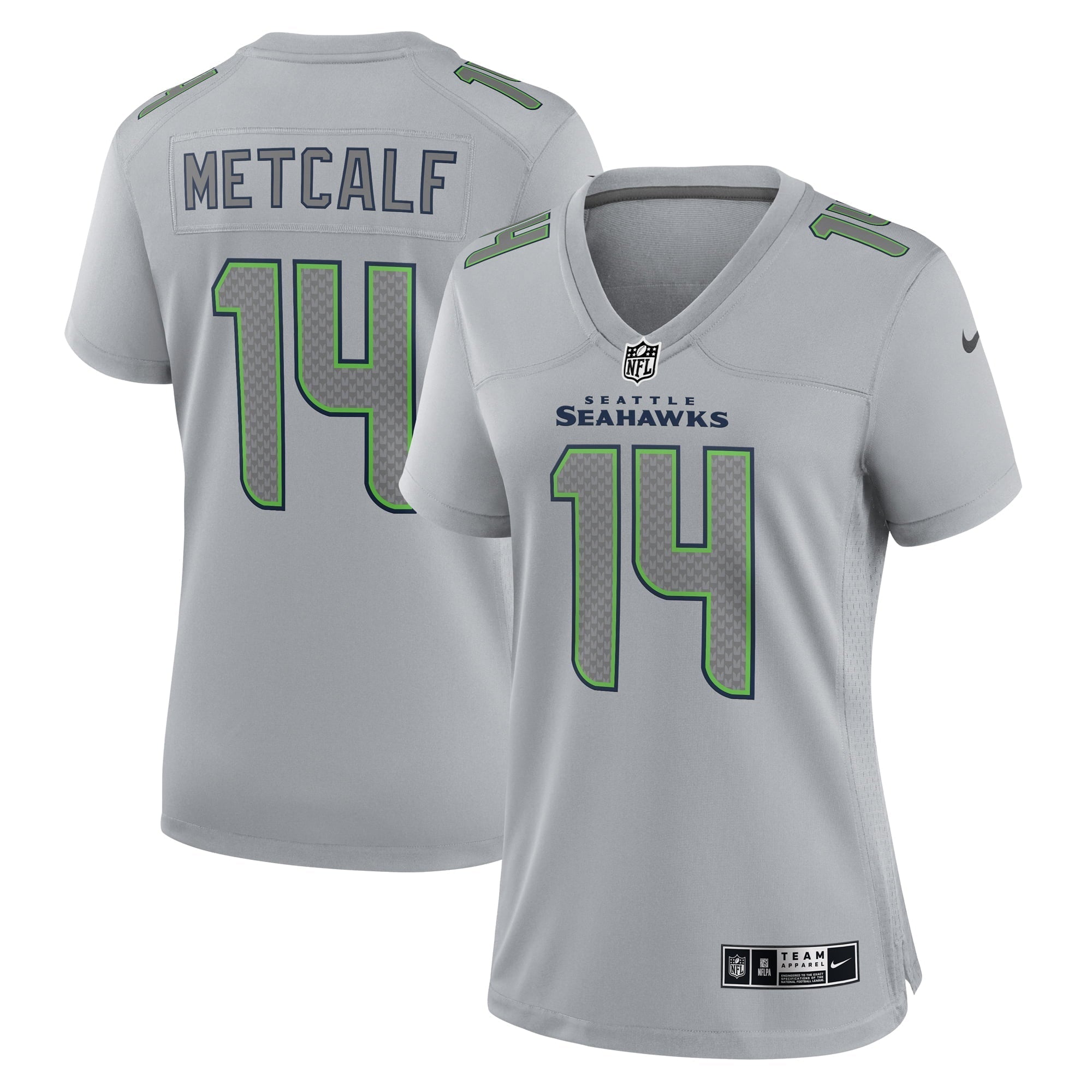 Women s Nike DK Metcalf Gray Seattle Seahawks Atmosphere Fashion Game Jersey