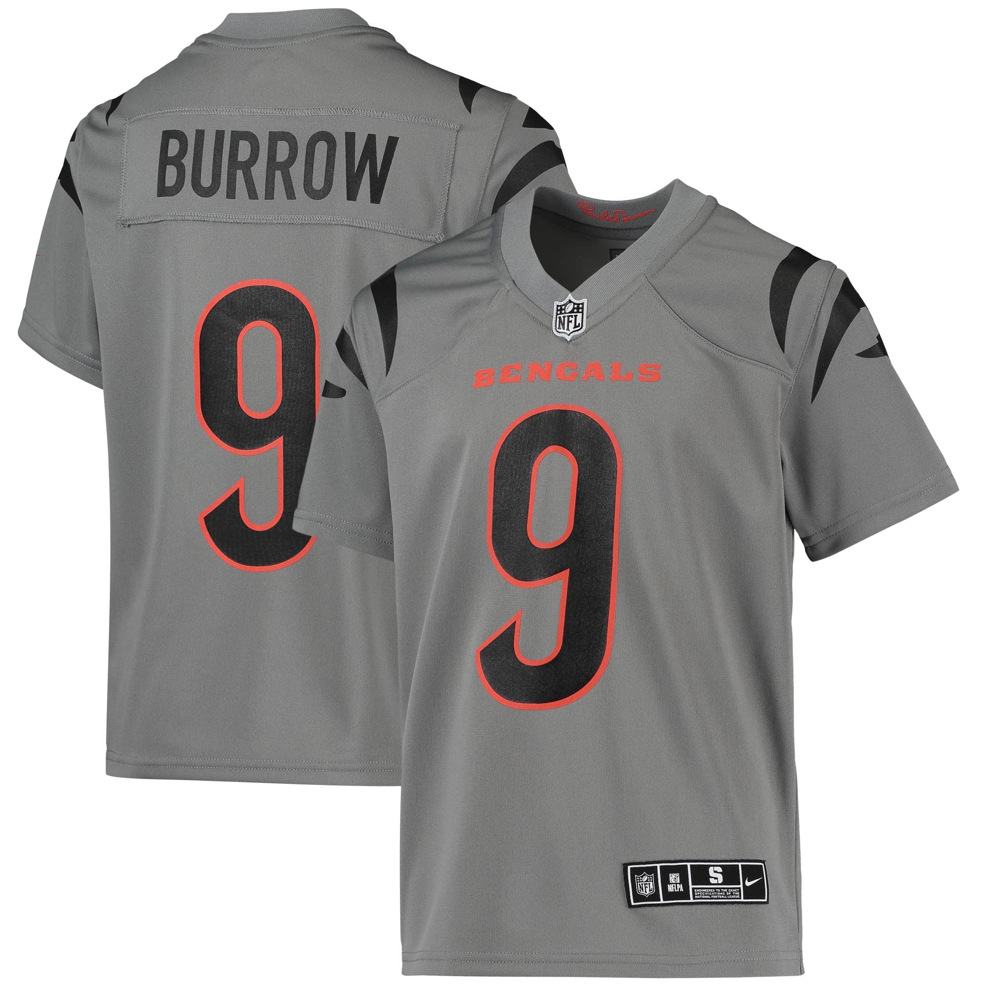 Joe Burrow Cincinnati Bengals Nike Youth Inverted Team Game Jersey   Gray