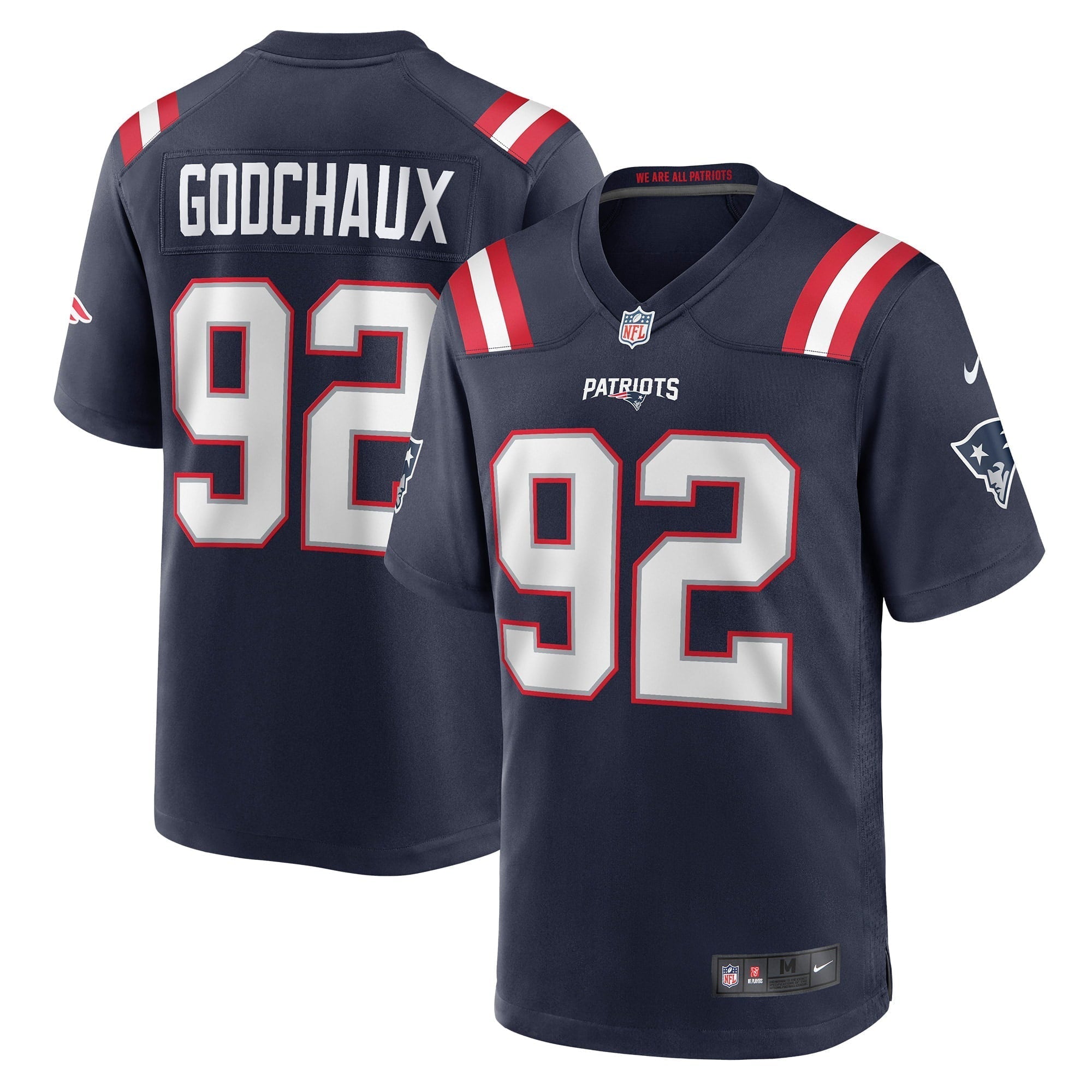 Men s Nike Davon Godchaux Navy New England Patriots Game Jersey