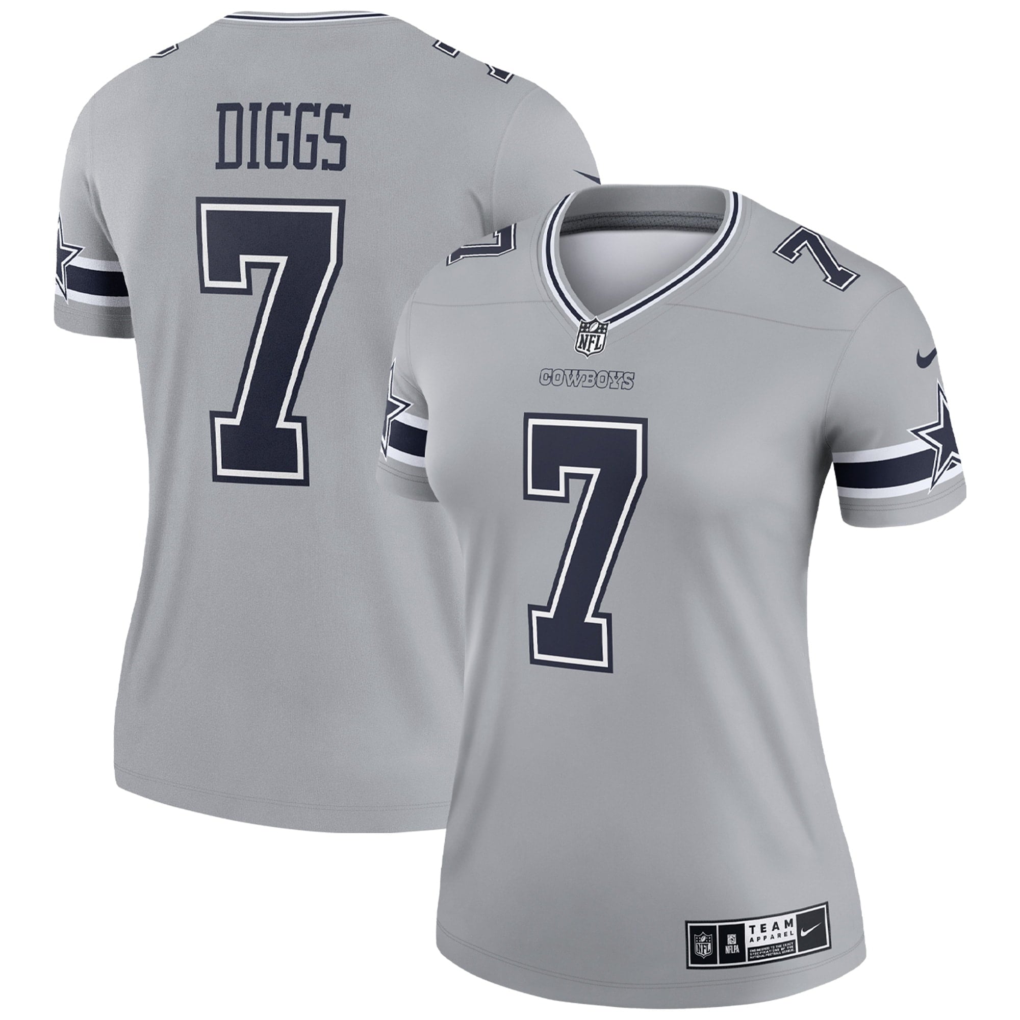 Women s Nike Trevon Diggs Silver Dallas Cowboys Inverted Legend Jersey