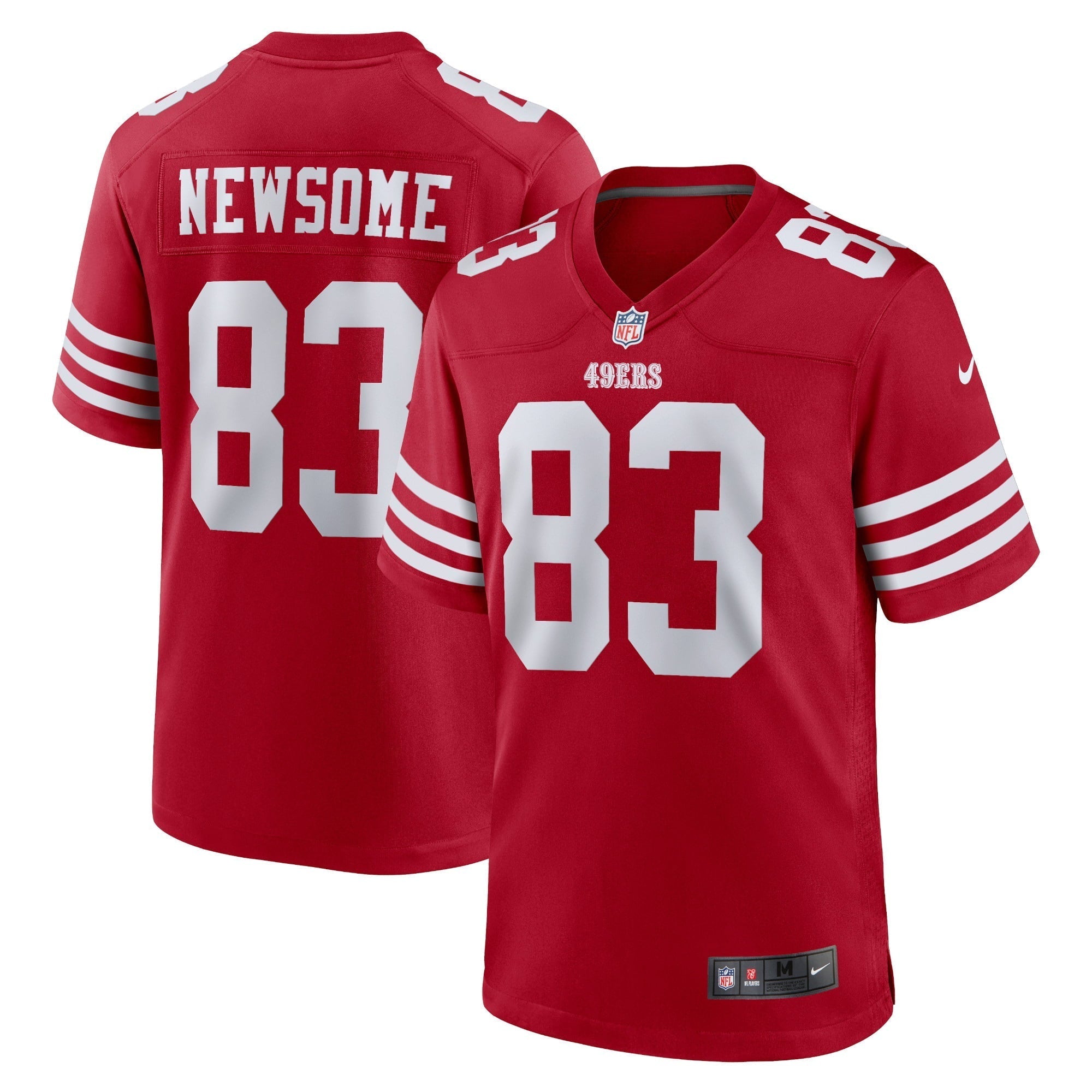 Men s Nike Dazz Newsome Scarlet San Francisco 49ers Home Game Player Jersey