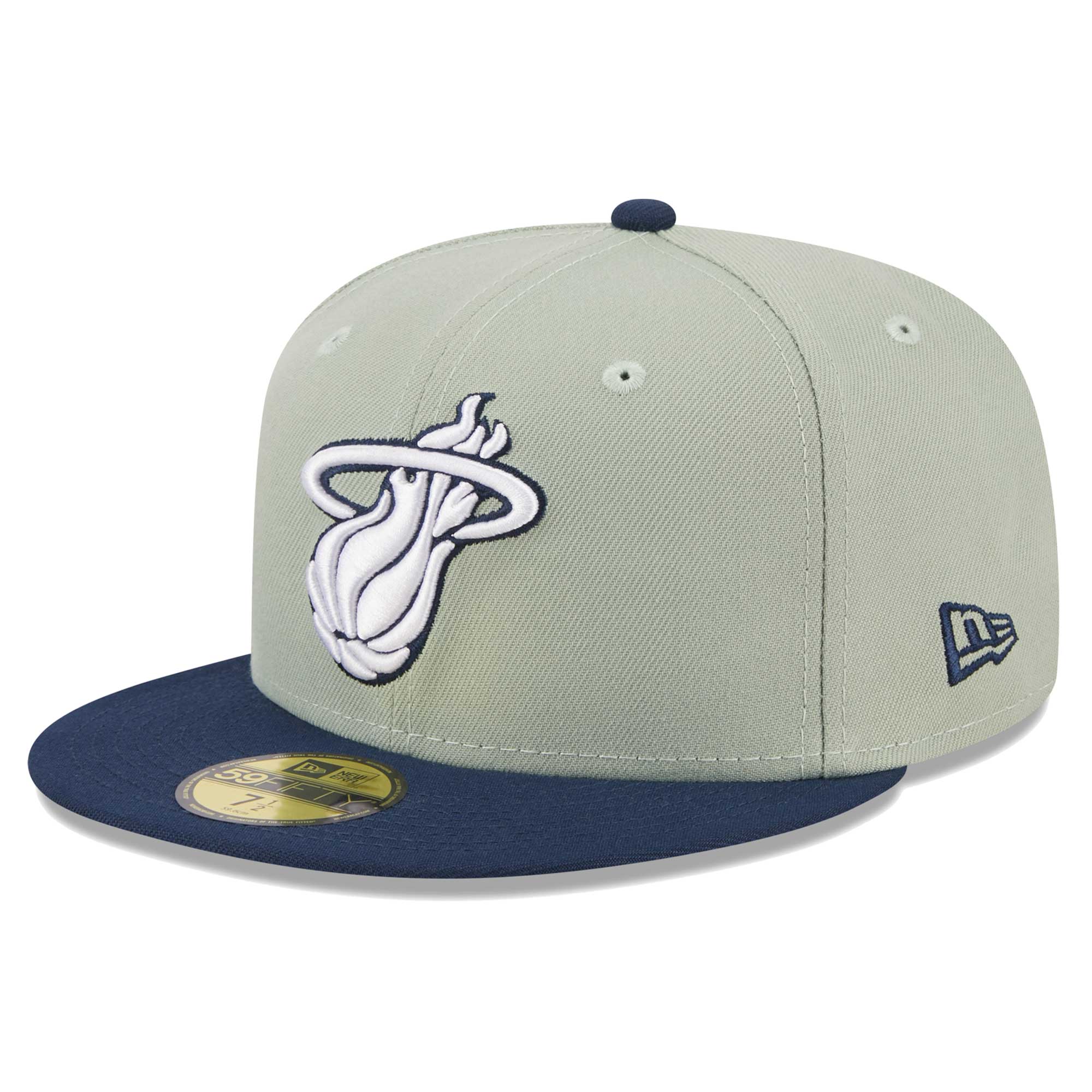 Miami Heat New Era Two-Tone Color Pack 59FIFTY Fitted Hat - Sage/Navy