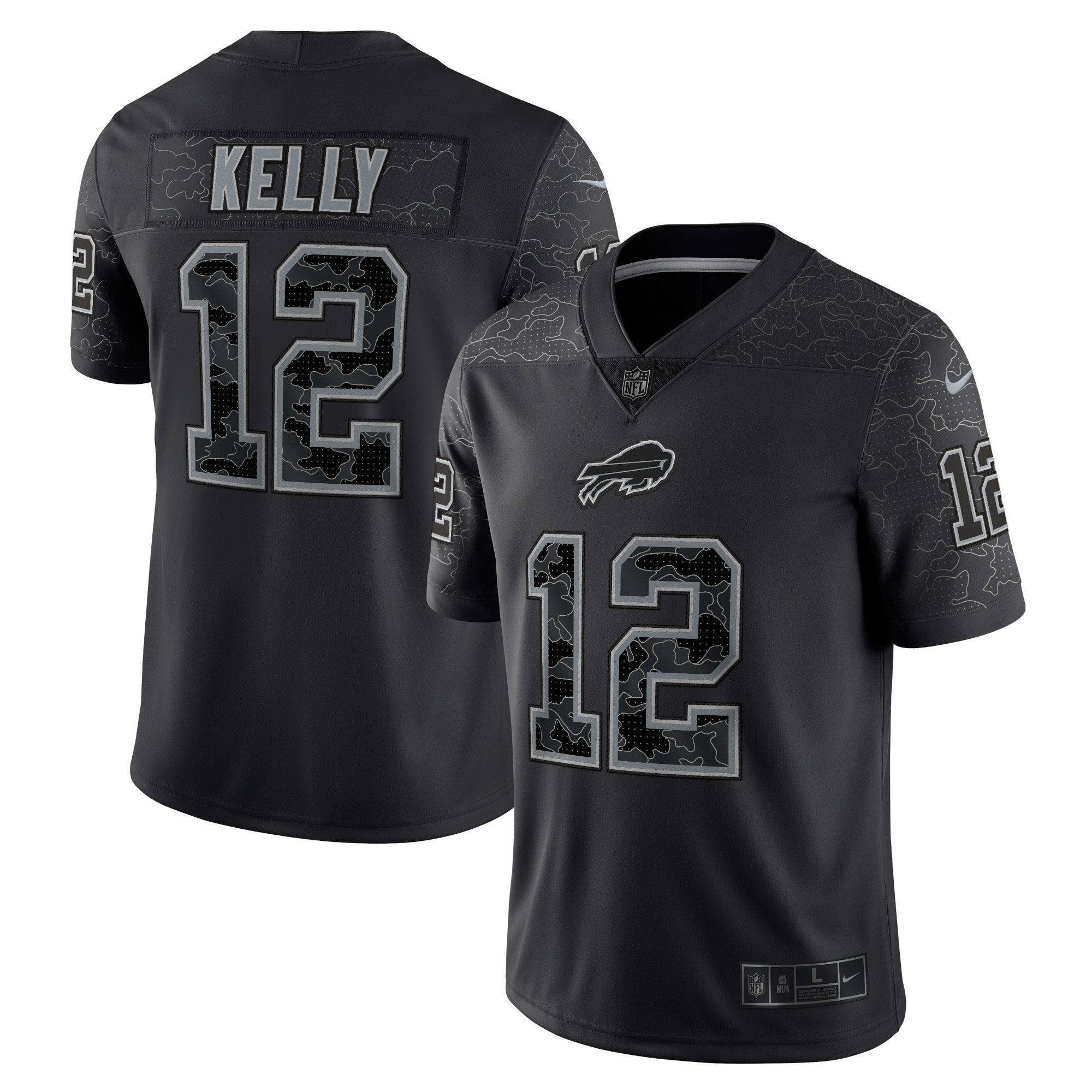 Jim Kelly Buffalo Bills Nike Retired Player RFLCTV Limited Jersey   Black