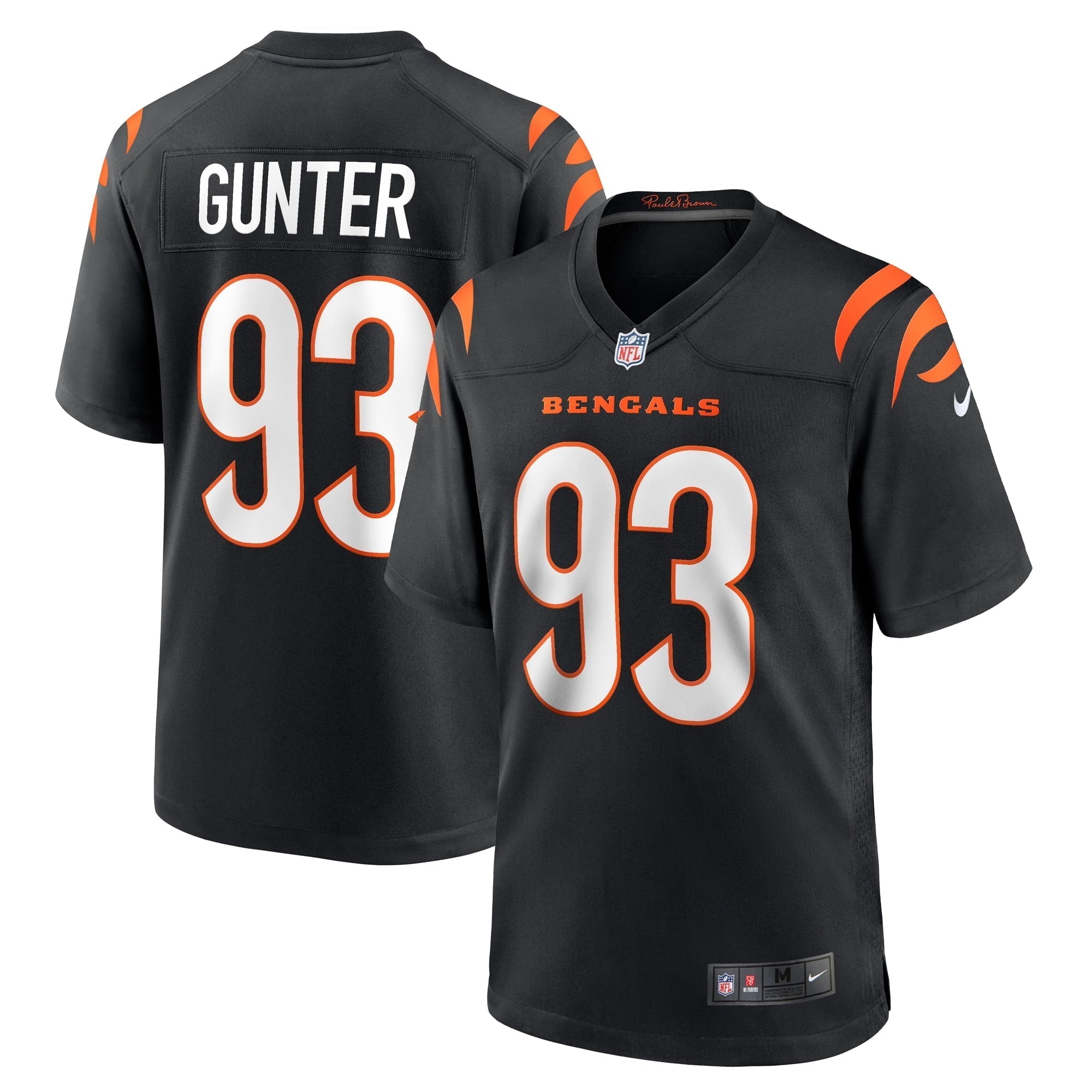 Men s Nike Jeffrey Gunter Black Cincinnati Bengals Game Player Jersey