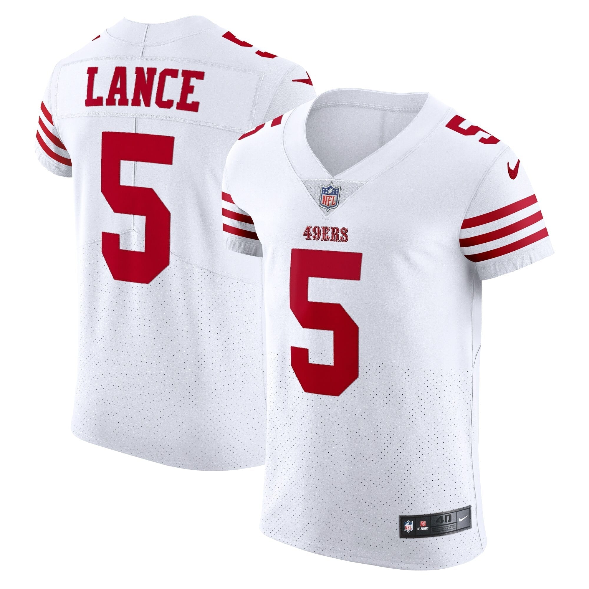 Men s Nike Trey Lance White San Francisco 49ers Vapor Elite Jersey