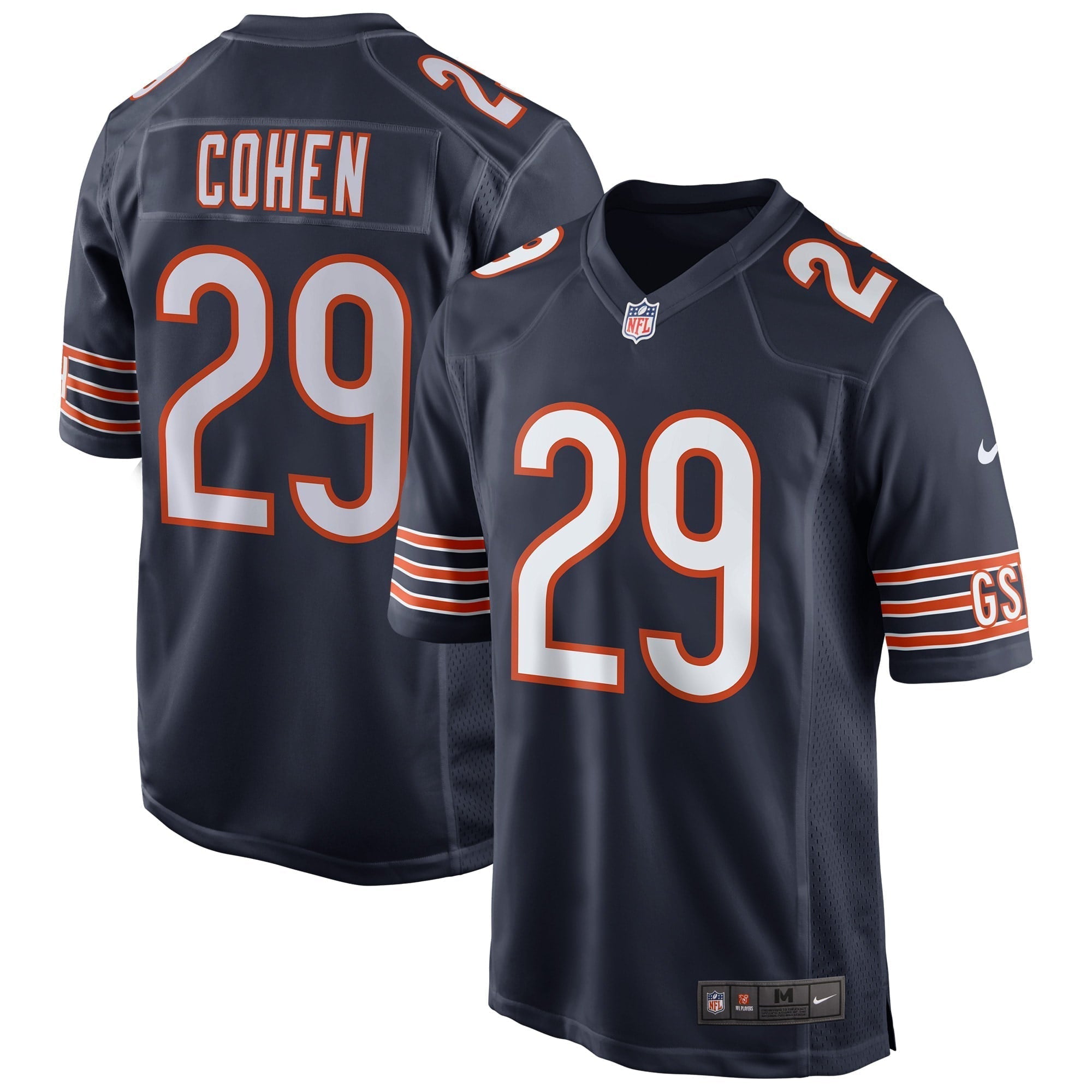 Men s Nike Tarik Cohen Navy Chicago Bears Game Player Jersey