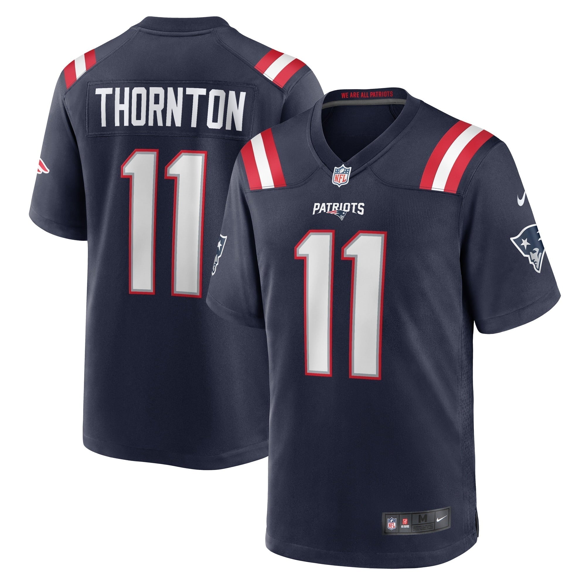 Men s Nike Tyquan Thornton Navy New England Patriots Game Player Jersey