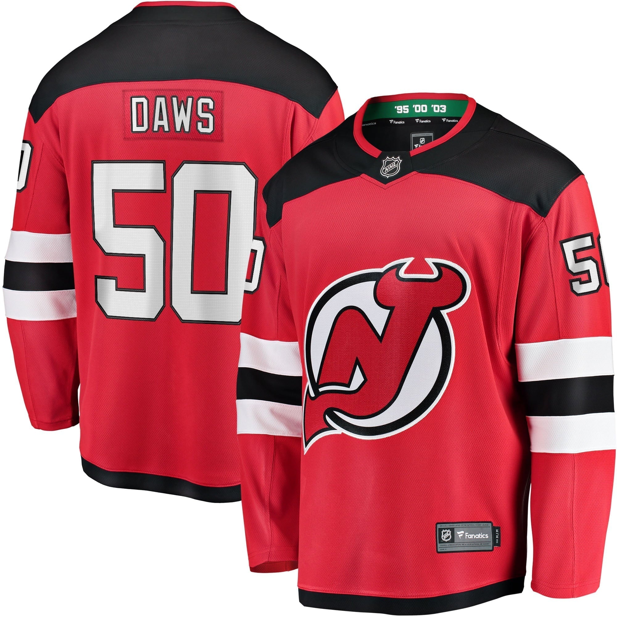Men's Fanatics Branded Nico Daws Red New Jersey Devils Home Breakaway Player Jersey