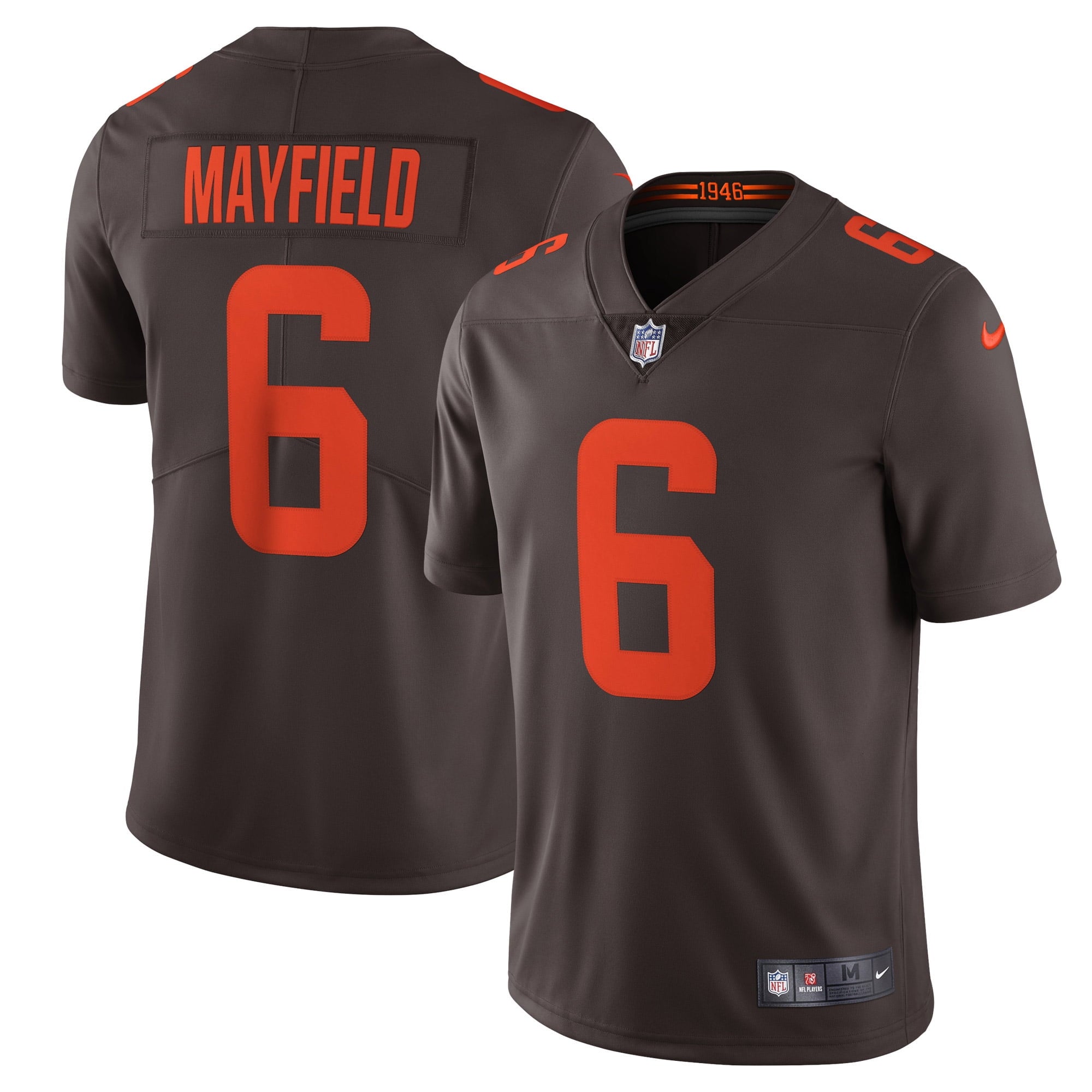 Men s Nike Baker Mayfield Brown Cleveland Browns Alternate Vapor Limited Jersey
