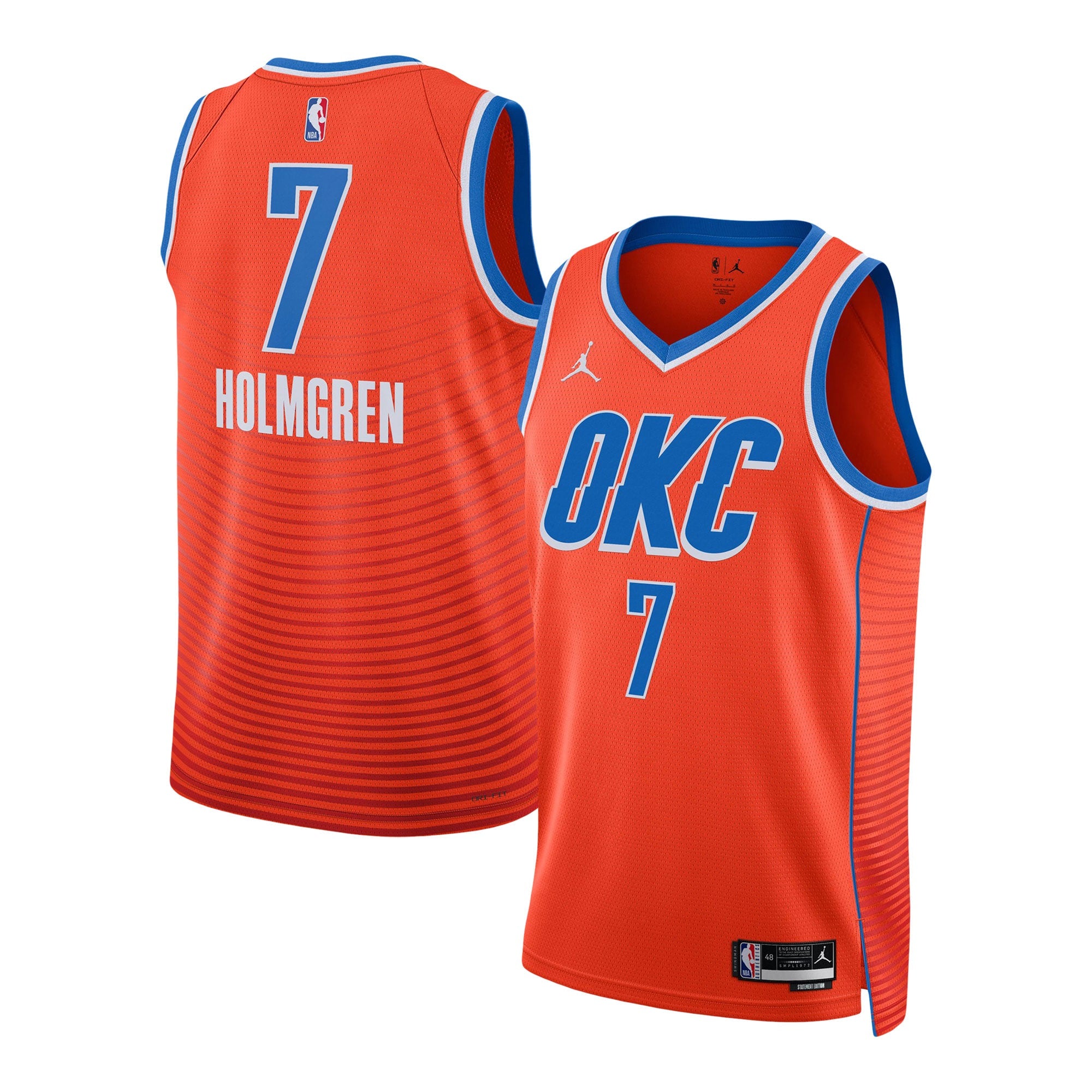 Chet Holmgren Oklahoma City Thunder Jordans Brand Unisex Swingman Jersey - Statement Edition - Orange