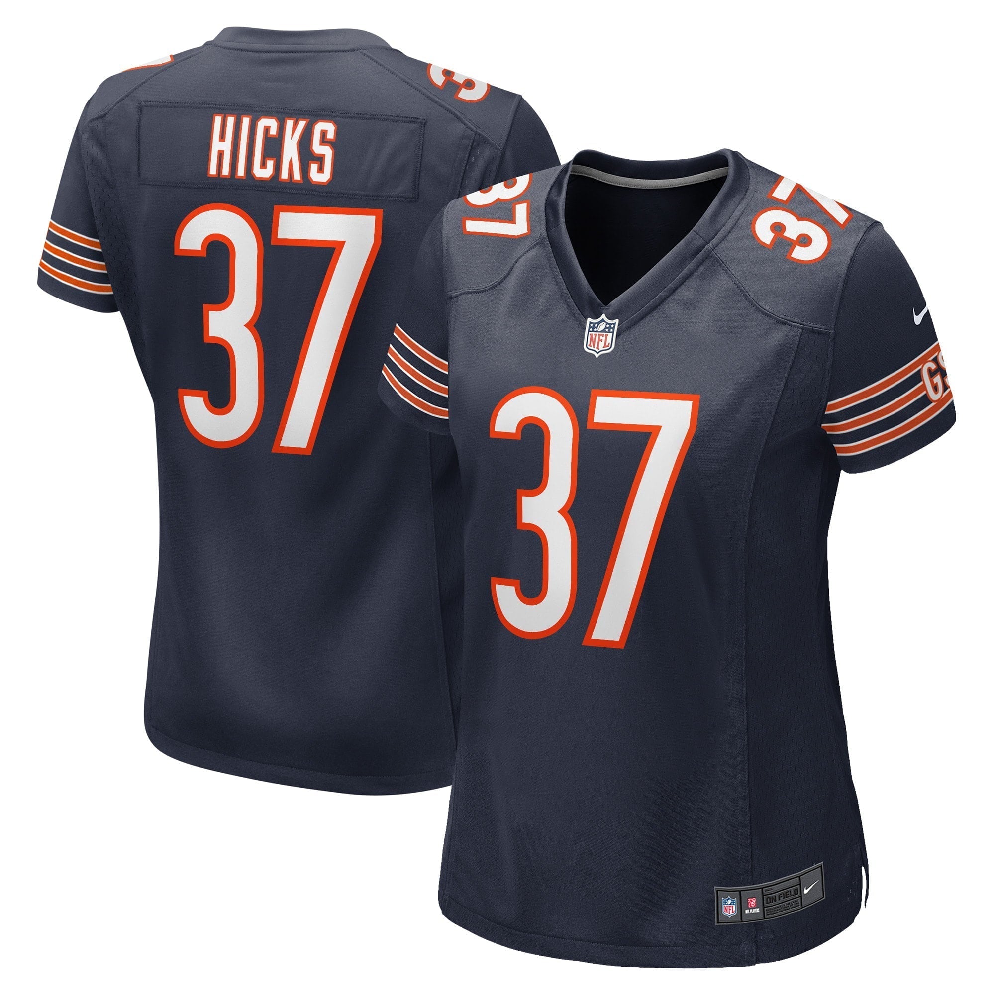 Women s Nike Elijah Hicks Navy Chicago Bears Game Player Jersey