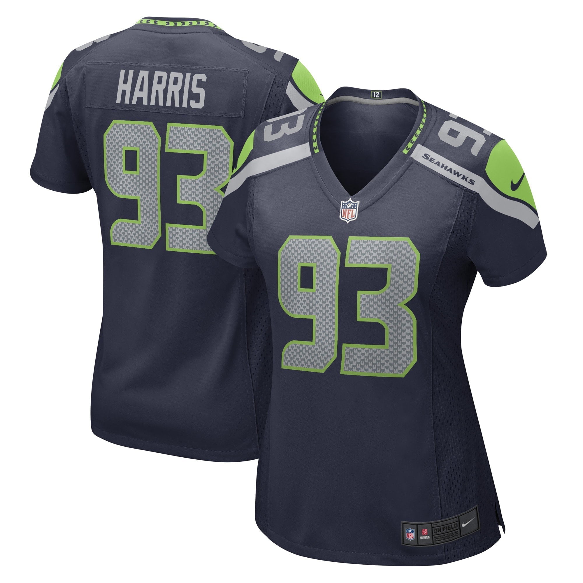 Women s Nike Shelby Harris College Navy Seattle Seahawks Game Player Jersey