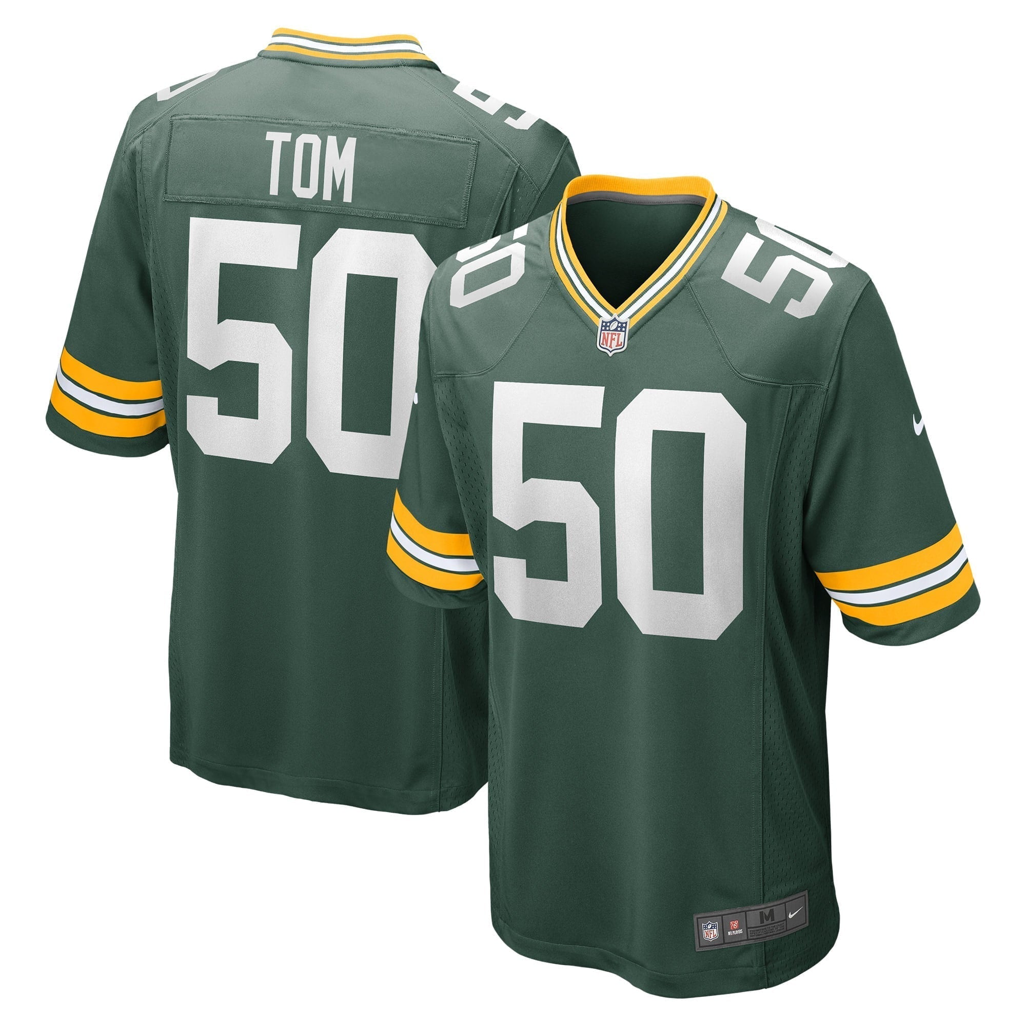 Men s Nike Zach Tom Green Green Bay Packers Game Player Jersey