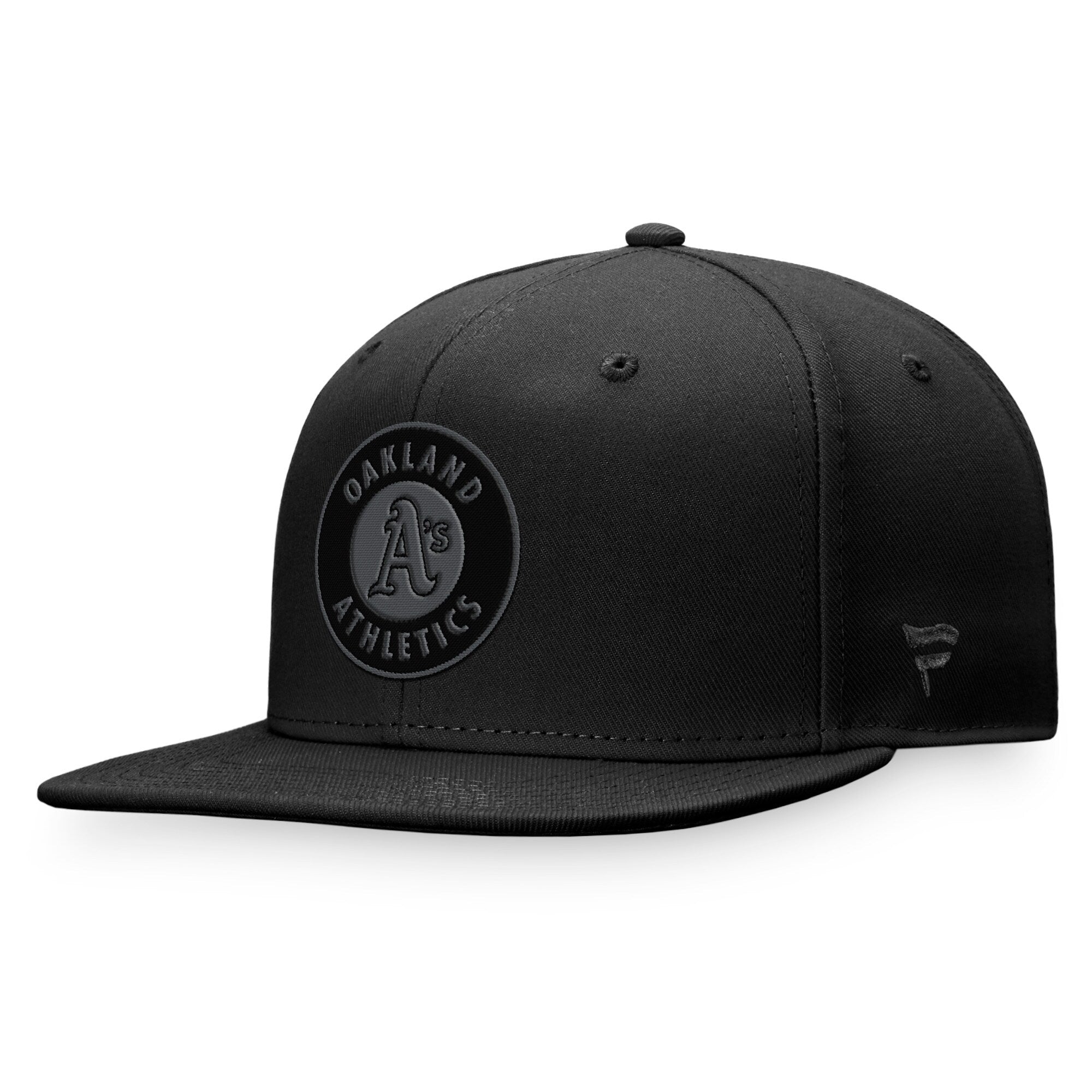 Oakland Athletics Fanatics Branded Black on Black Fitted Hat