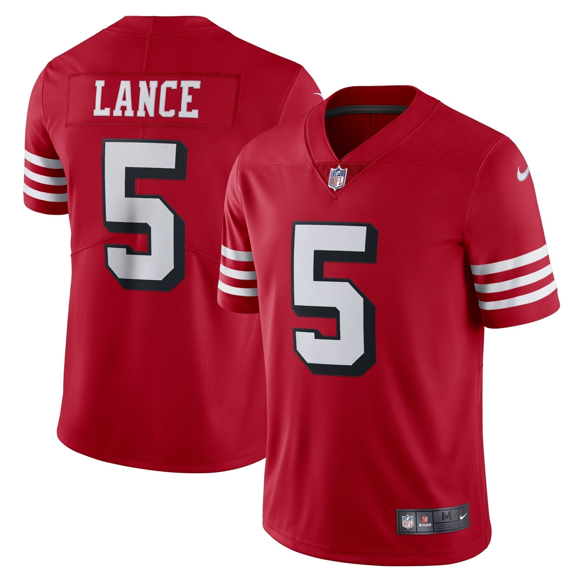 Men s Nike Trey Lance Scarlet San Francisco 49ers Alternate Vapor Limited Jersey