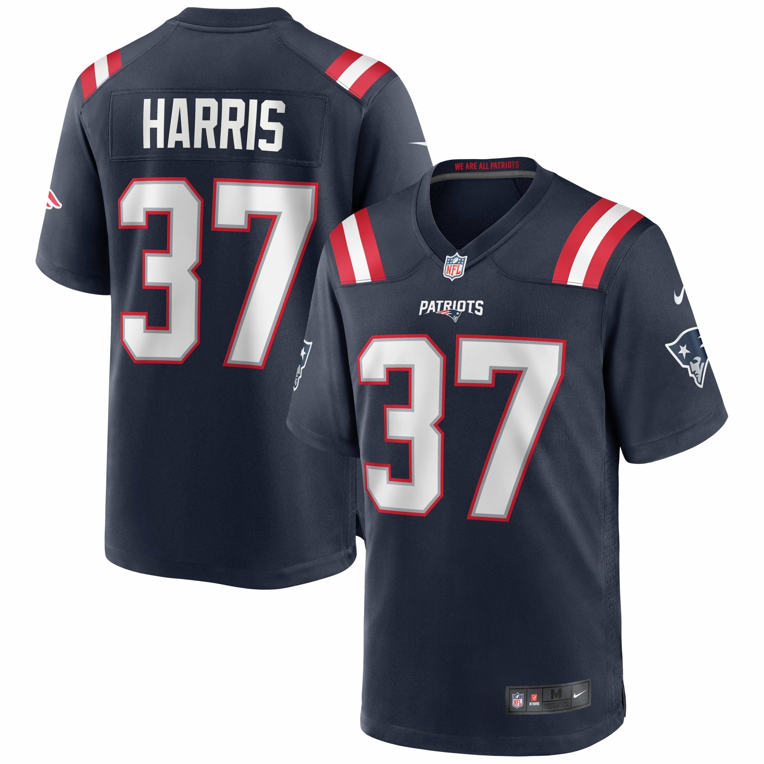 Men s Nike Damien Harris Navy New England Patriots Game Jersey