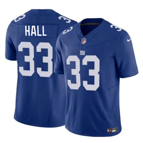 Men s New York Giants Hassan Hall Blue 2023 Vapor Untouchable LimitedStitched Jerseys