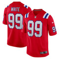 Keion White New England Patriots Nike Alternate Team Game Jersey   Red