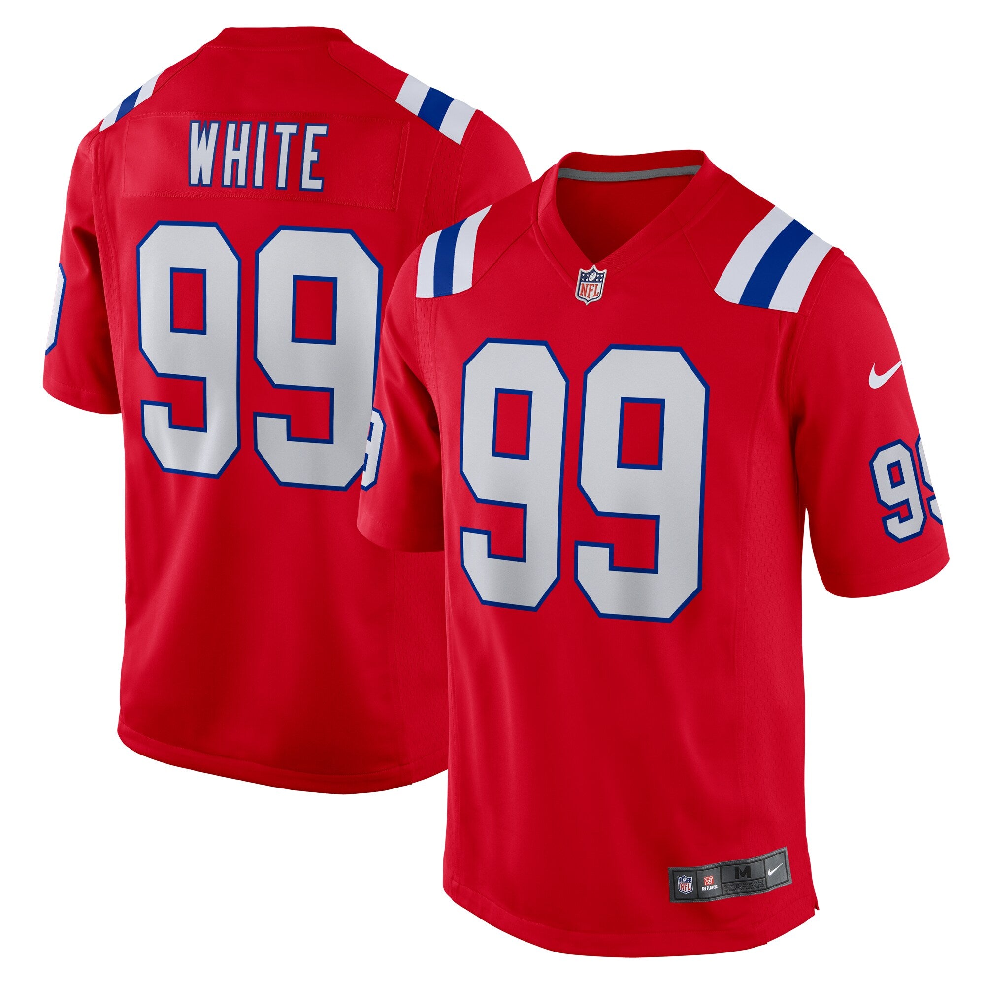 Keion White New England Patriots Nike Alternate Team Game Jersey   Red