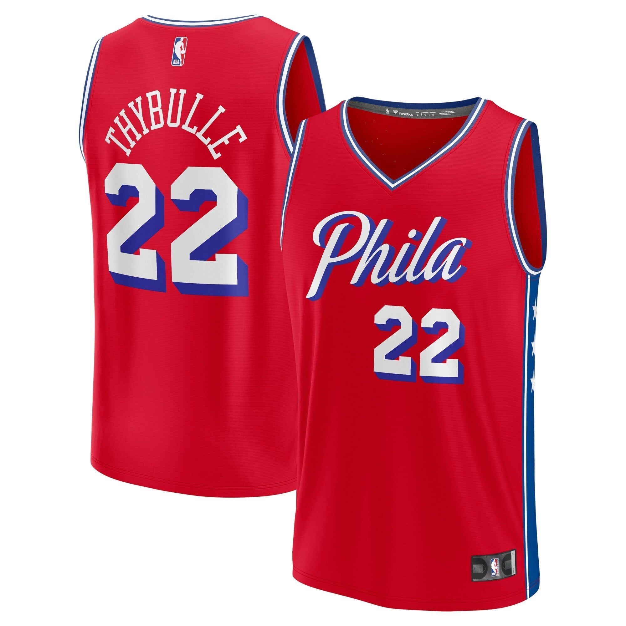 Youth Fanatics Branded Matisse Thybulle Red Philadelphia 76ers Fast Break Player Jersey - Statement Edition