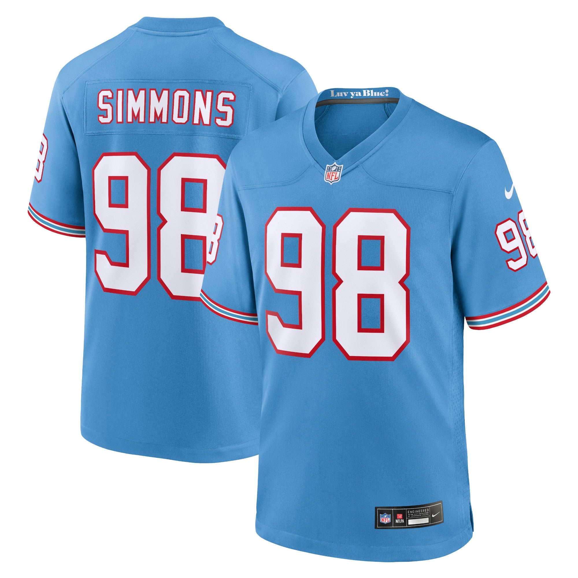 Jeffery Simmons Tennessee Titans Nike Youth Game Jersey   Light Blue