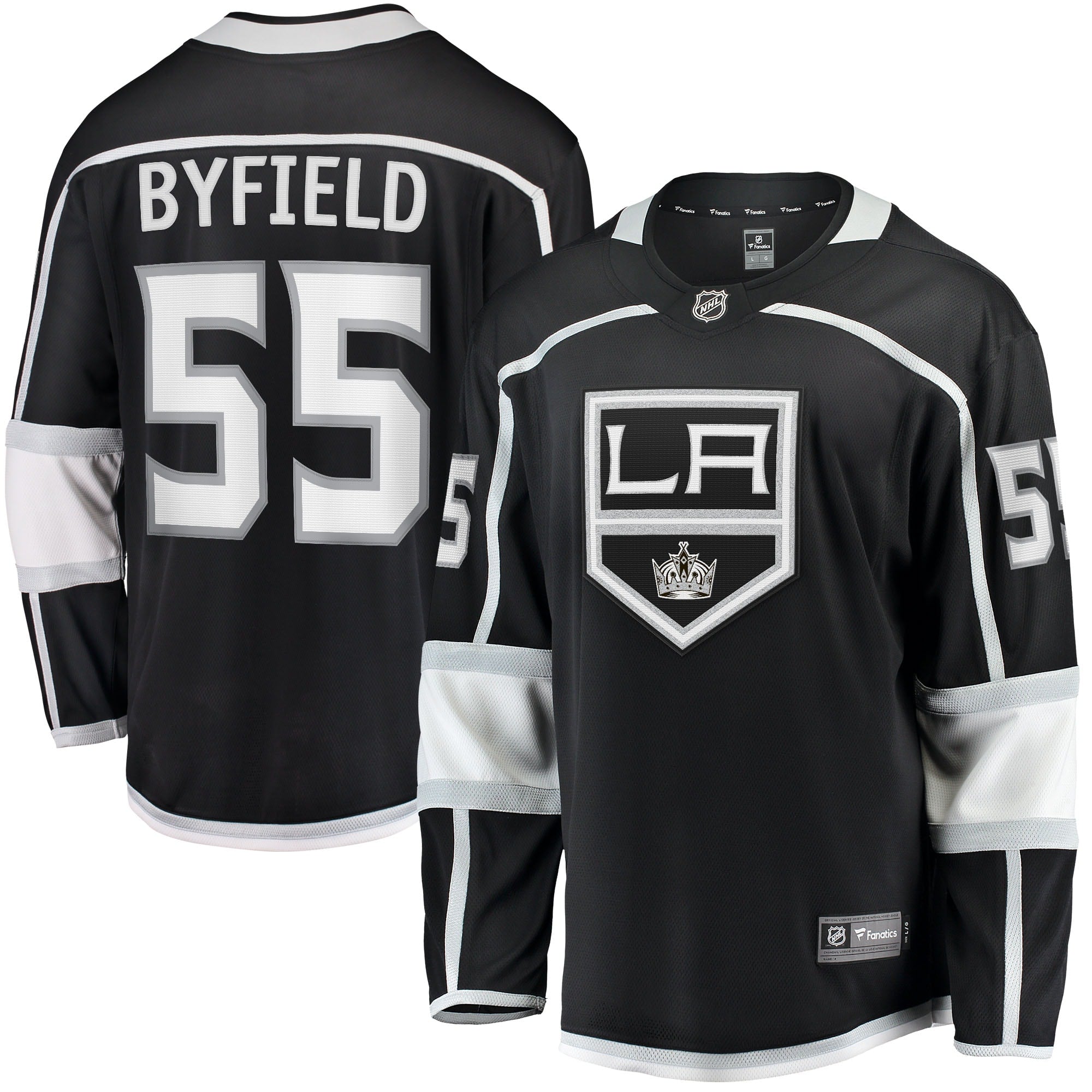 Men's Fanatics Branded Quinton Byfield Black Los Angeles Kings Home Team Breakaway Player Jersey