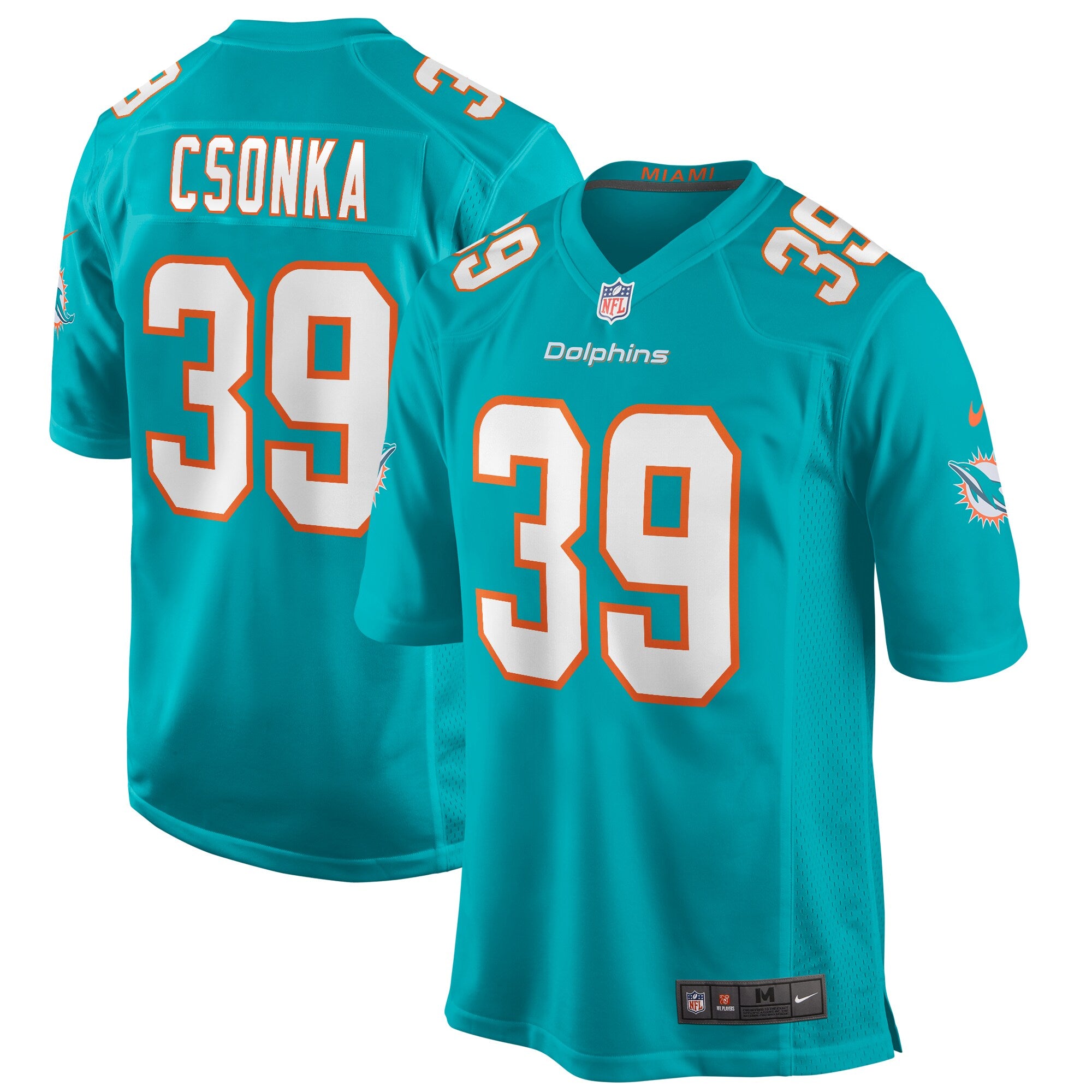 Larry Csonka Miami Dolphins Nike Game Retired Player Jersey   Aqua