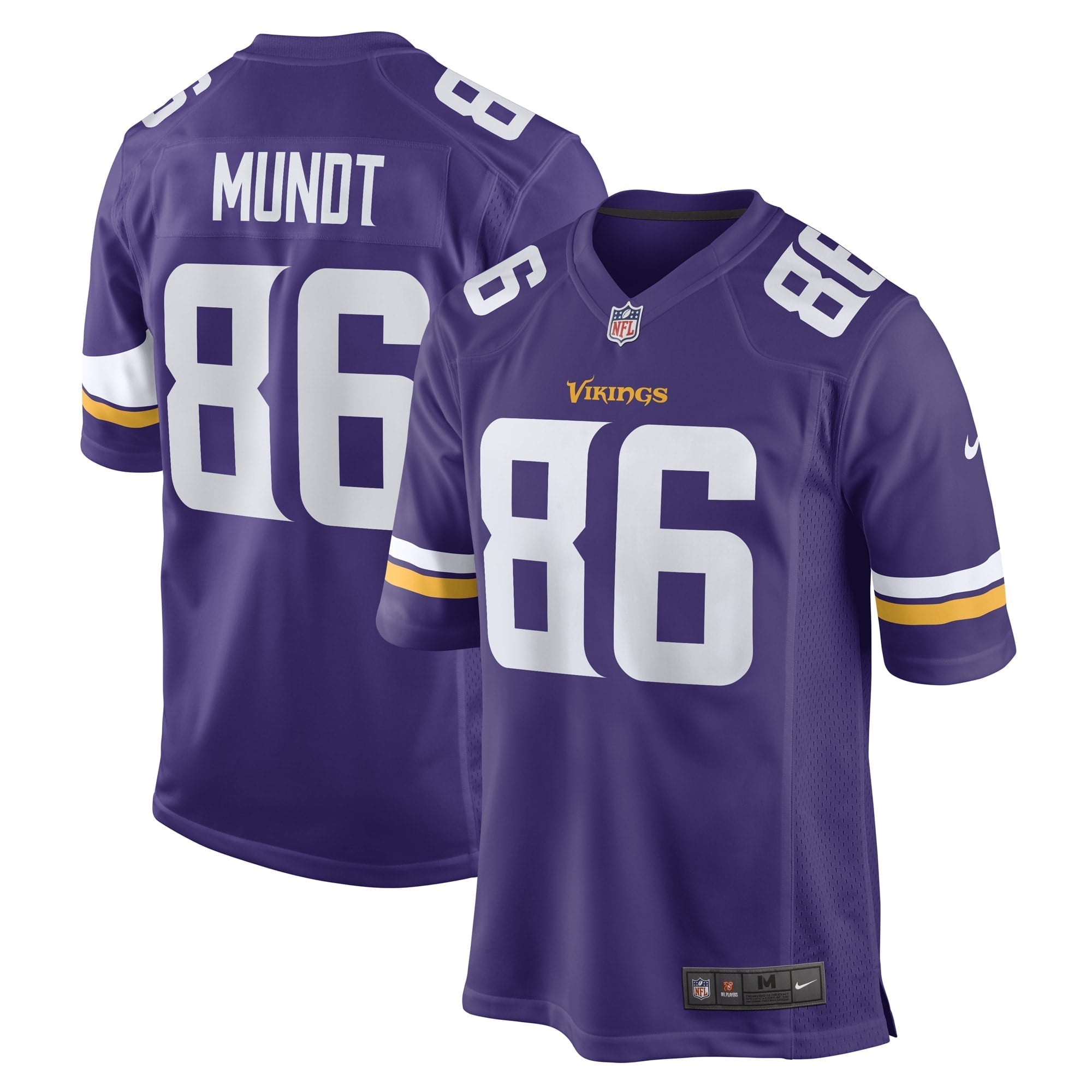 Men s Nike Johnny Mundt Purple Minnesota Vikings Game Player Jersey