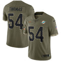 Men s Nike Zach Thomas Olive Miami Dolphins 2022 Salute To Service Retired Player Limited Jersey
