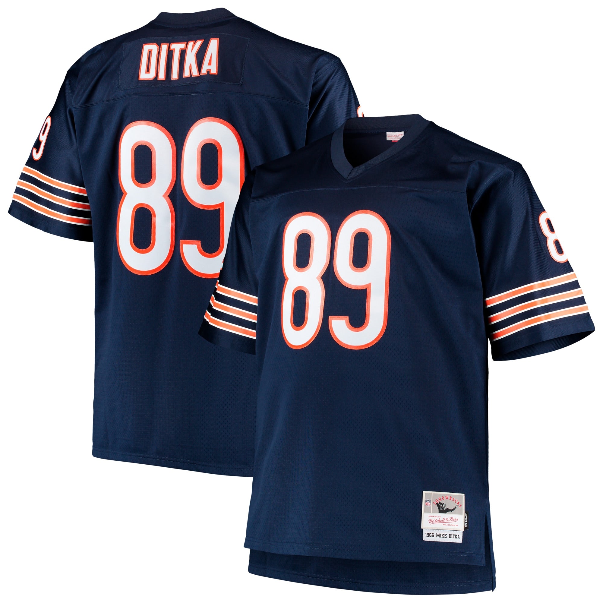 Mike Ditka Chicago Bears Mitchell   Ness Big   Tall 1966 Retired Player Replica Jersey   Navy