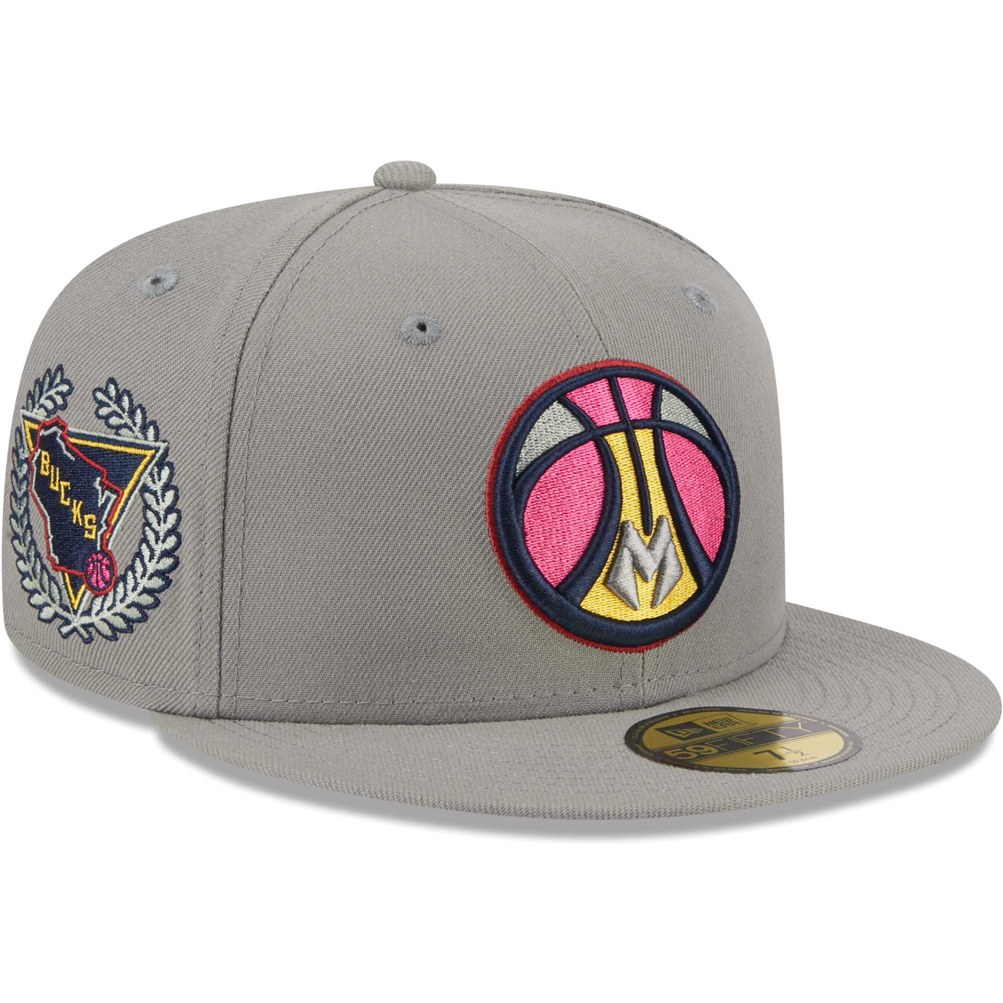 Milwaukee Bucks New Era Color Pack 59FIFTY Fitted Hat - Gray