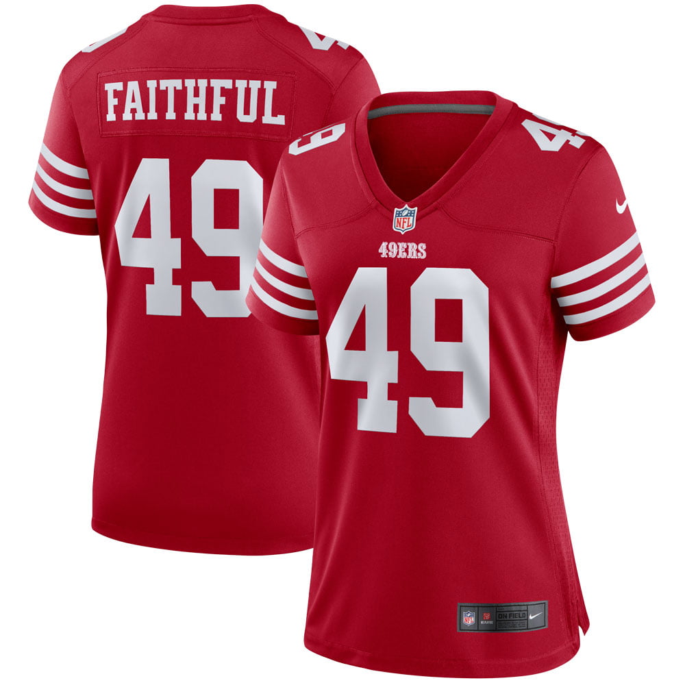 Women s Nike Faithful 49 Scarlet San Francisco 49ers Player Game Jersey