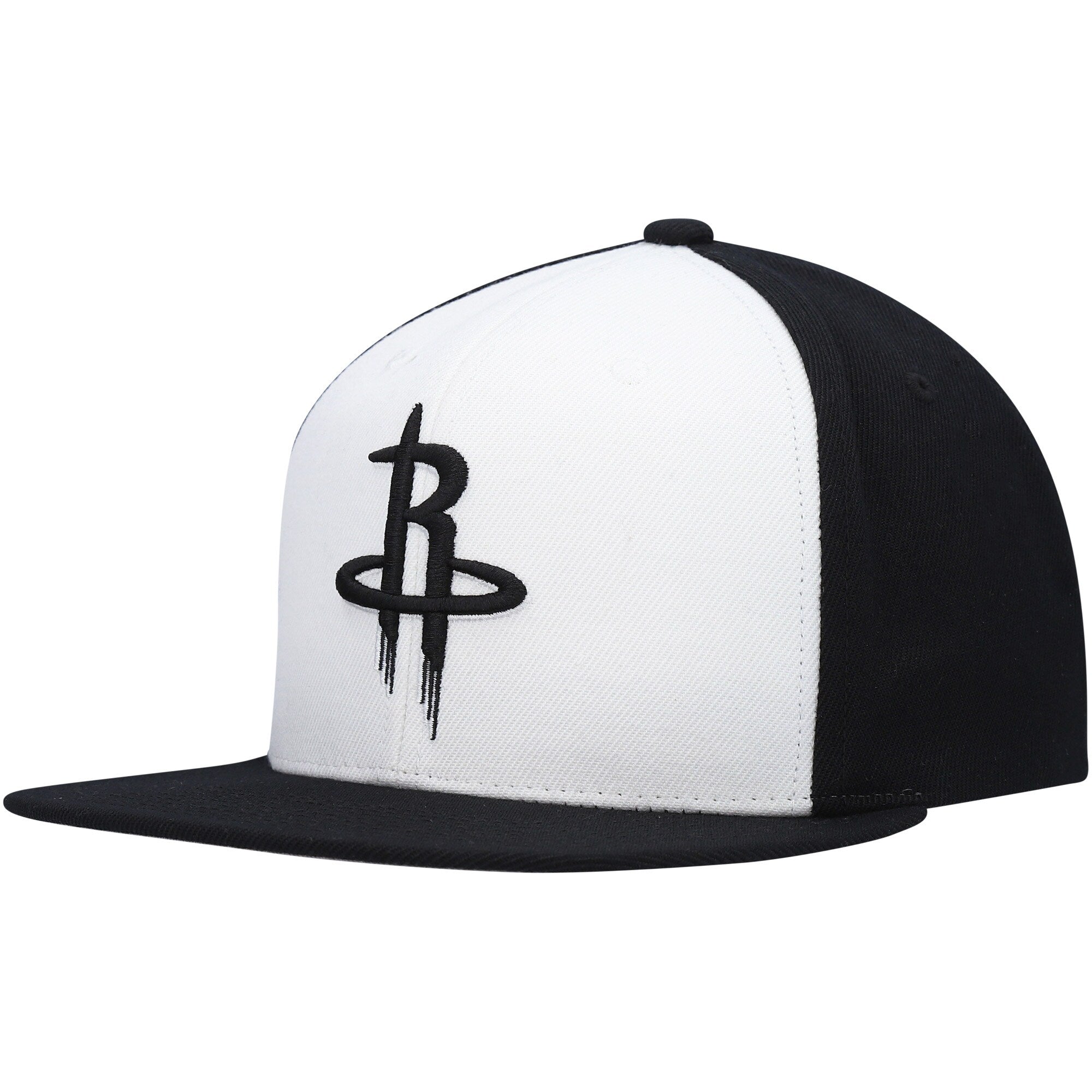 Houston Rockets Mitchell & Ness Front Post Snapback Hat - White/Black