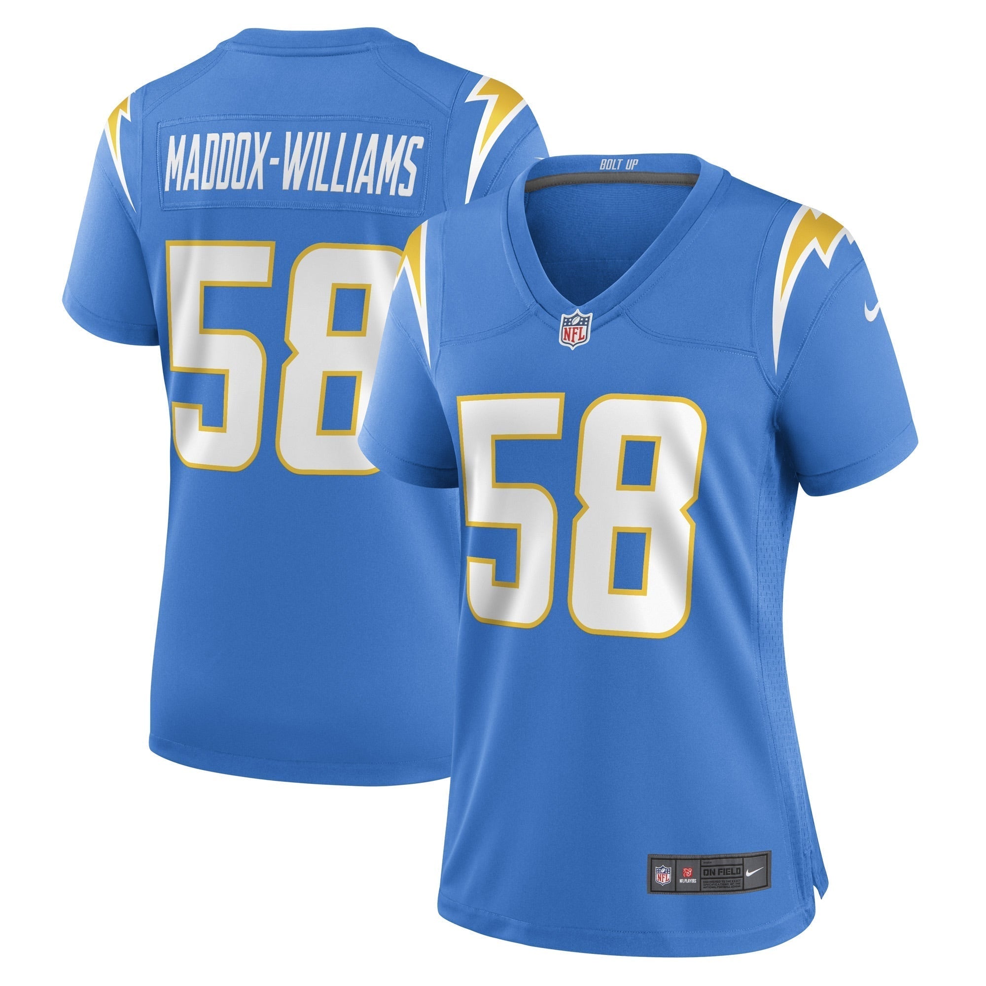 Women s Nike Tyreek Maddox-Williams Powder Blue Los Angeles Chargers Game Player Jersey