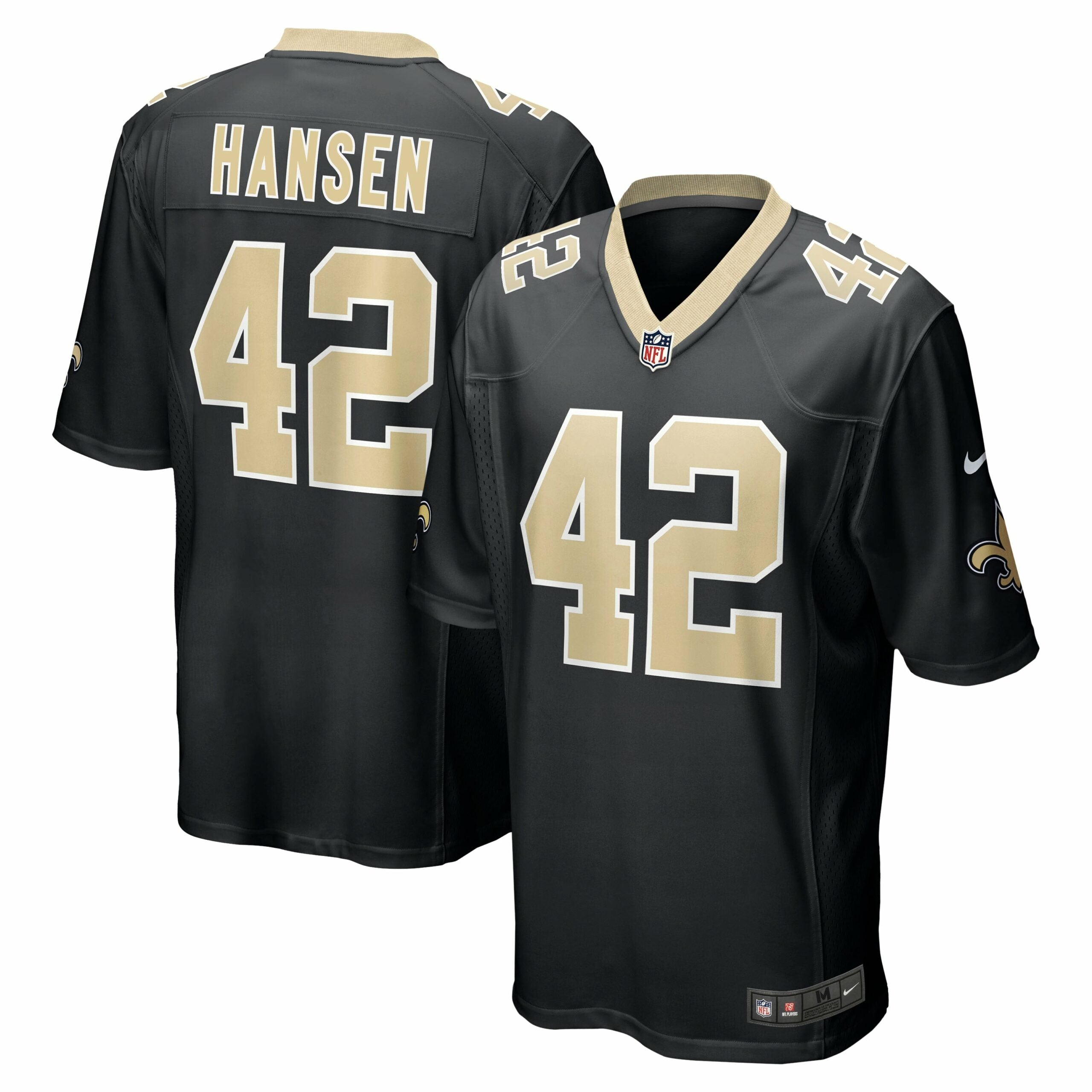 Men s Nike Chase Hansen Black New Orleans Saints Game Jersey