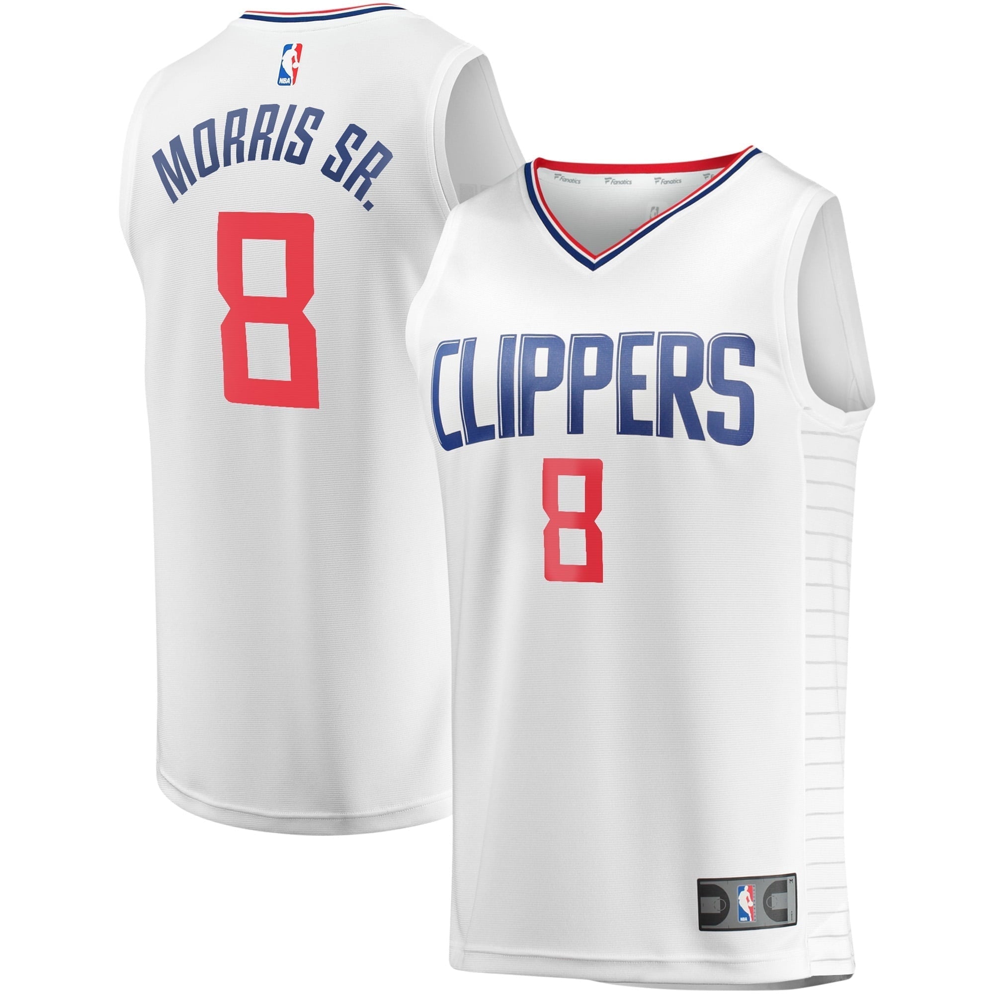 Youth Fanatics Branded Marcus Morris Sr. White LA Clippers Fast Break Player Jersey - Association Edition