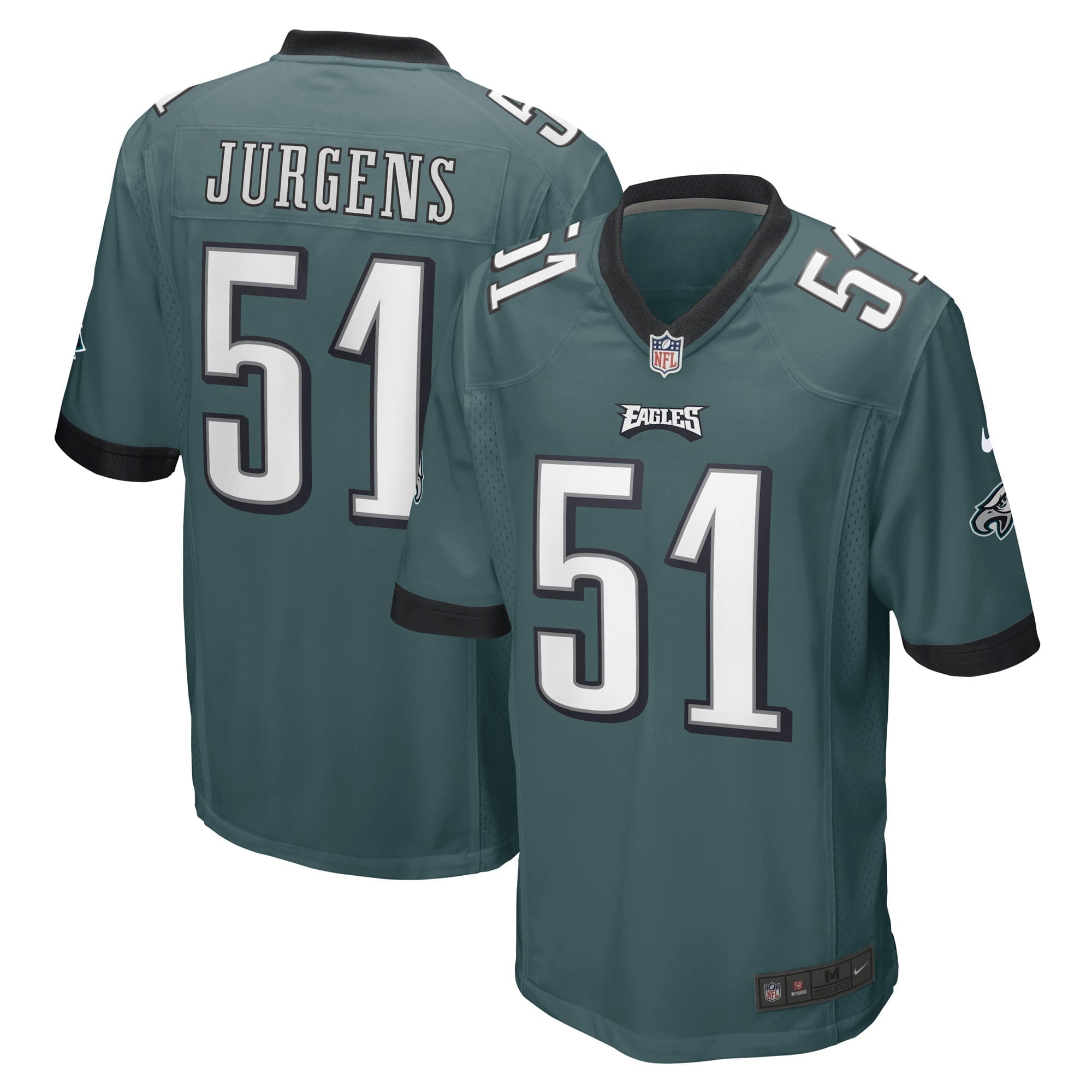 Men s Nike Cam Jurgens Midnight Green Philadelphia Eagles Game Player Jersey