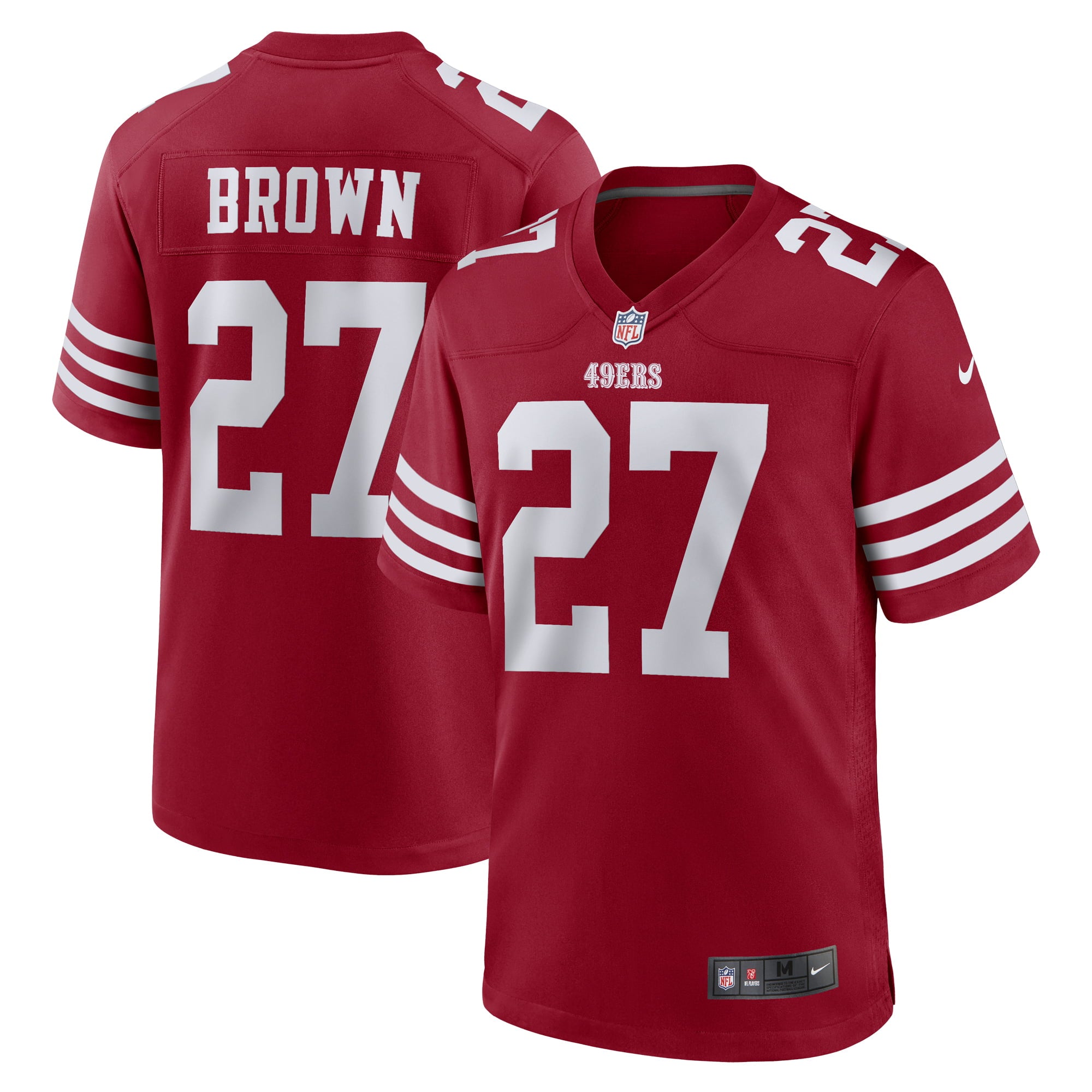 Men s Nike Ji Ayir Brown Scarlet San Francisco 49ers Team Game Jersey