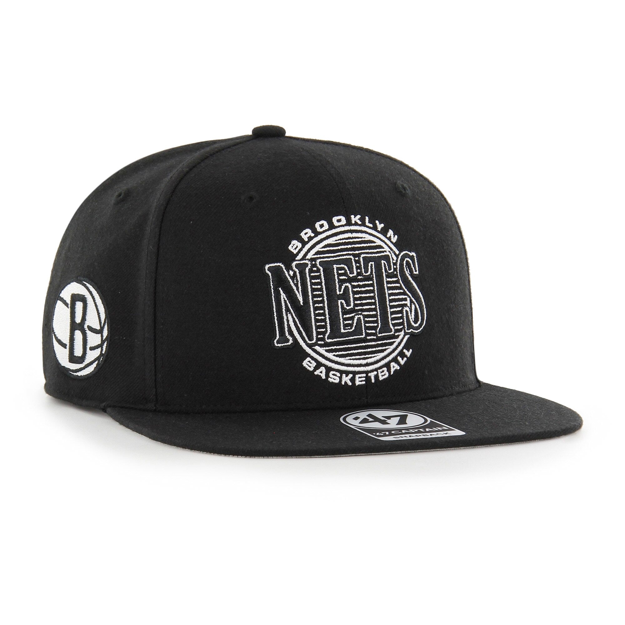 Brooklyn Nets '47 High Post Captain Snapback Hat - Black
