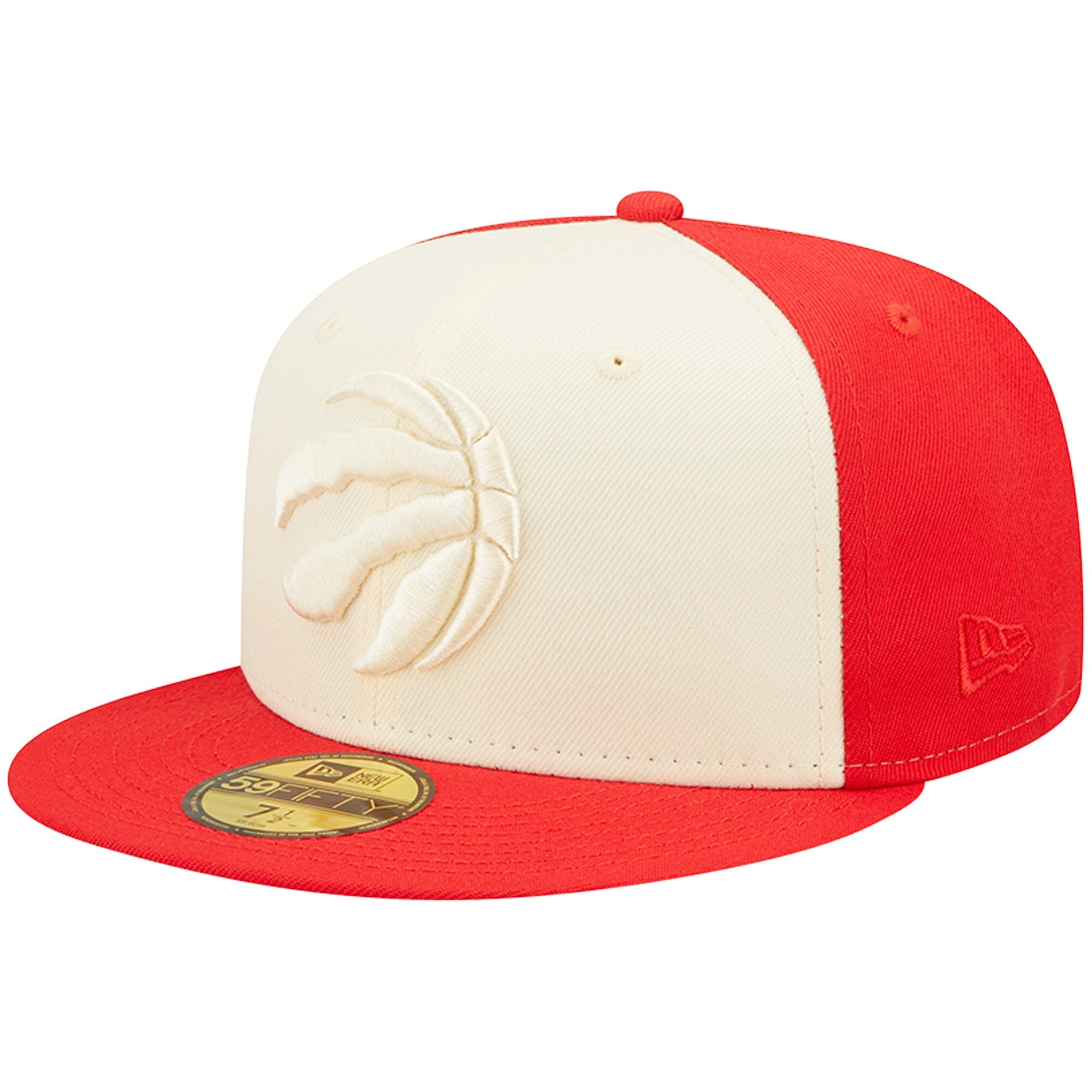 Toronto Raptors New Era Cork Two-Tone 59FIFTY Fitted Hat - Cream/Red