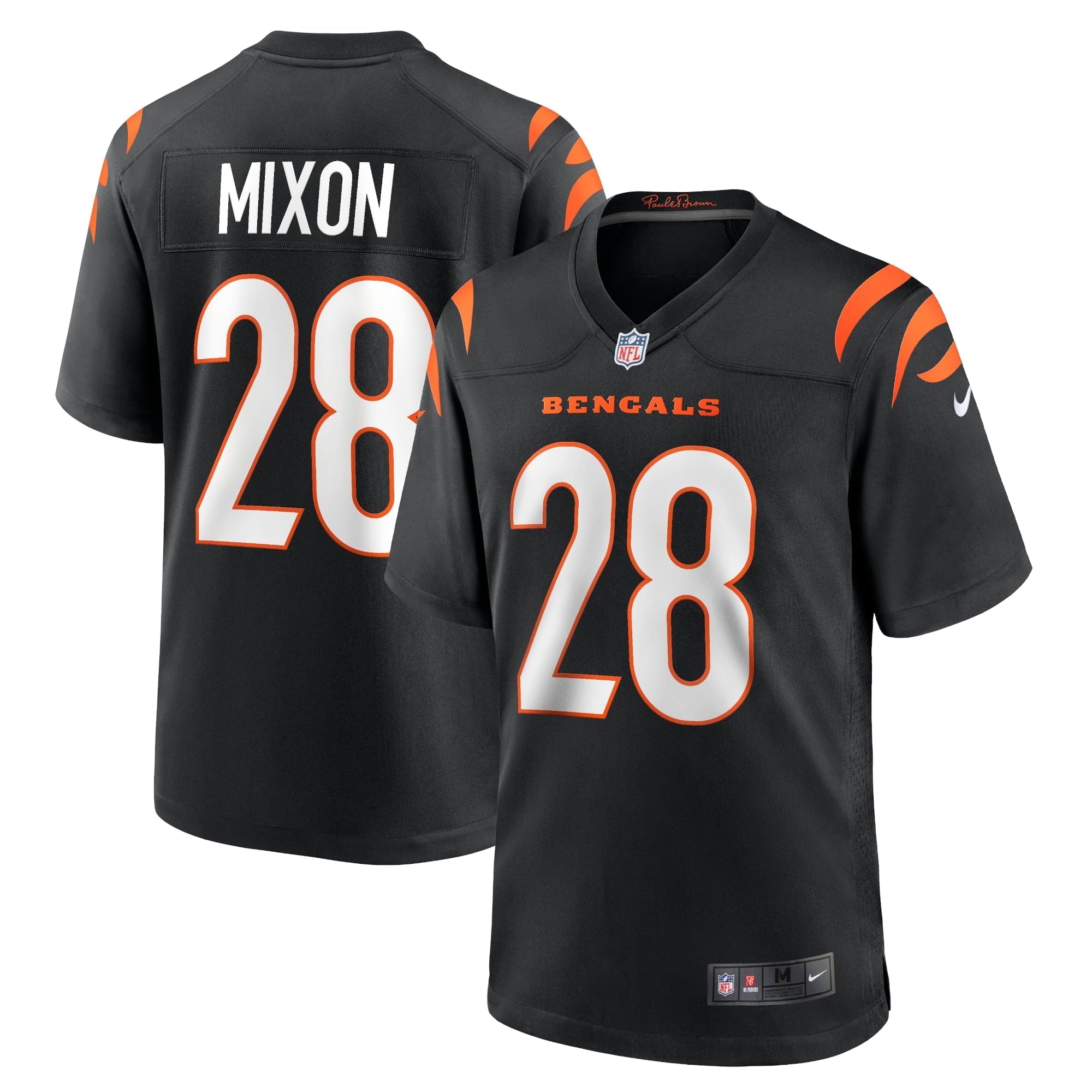 Men s Nike Joe Mixon Black Cincinnati Bengals Player Game Jersey