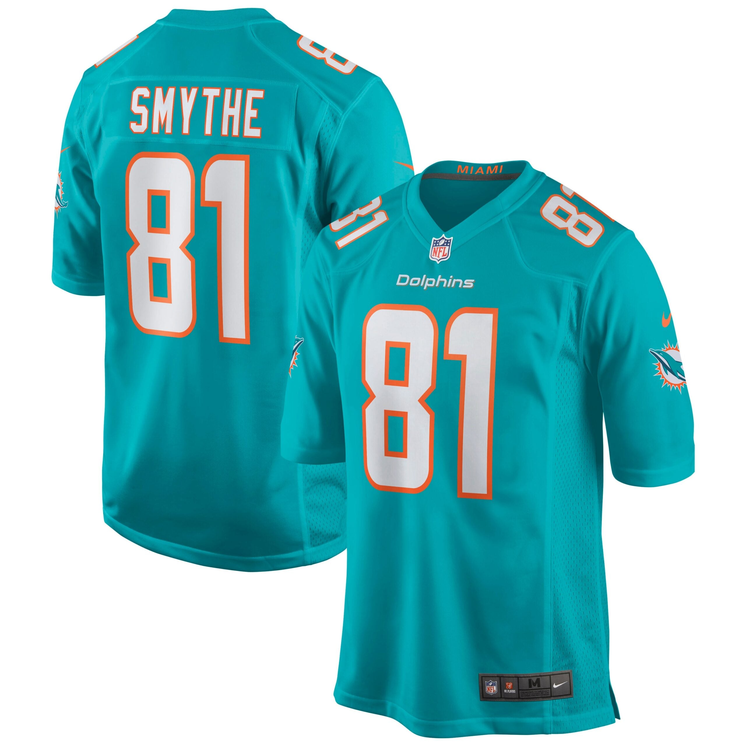 Durham Smythe Miami Dolphins Nike Game Jersey   Aqua