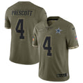 Dak Prescott Dallas Cowboys Nike Youth 2022 Salute To Service Player Limited Jersey   Olive