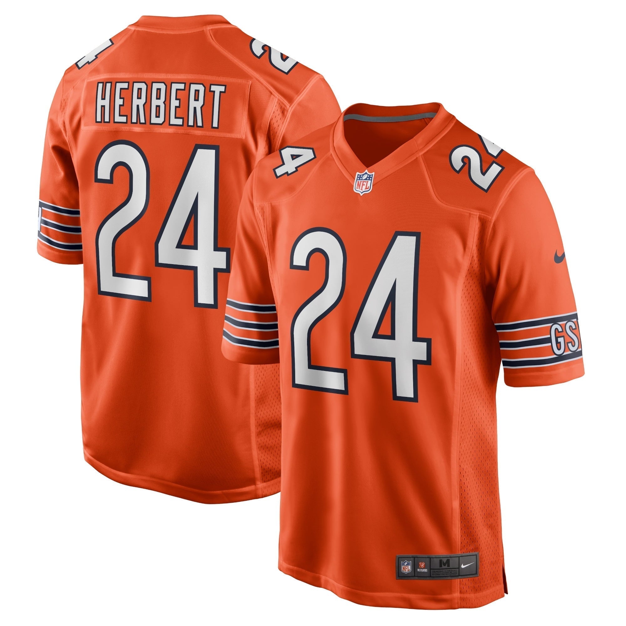 Men s Nike Khalil Herbert Orange Chicago Bears Alternate Game Player Jersey