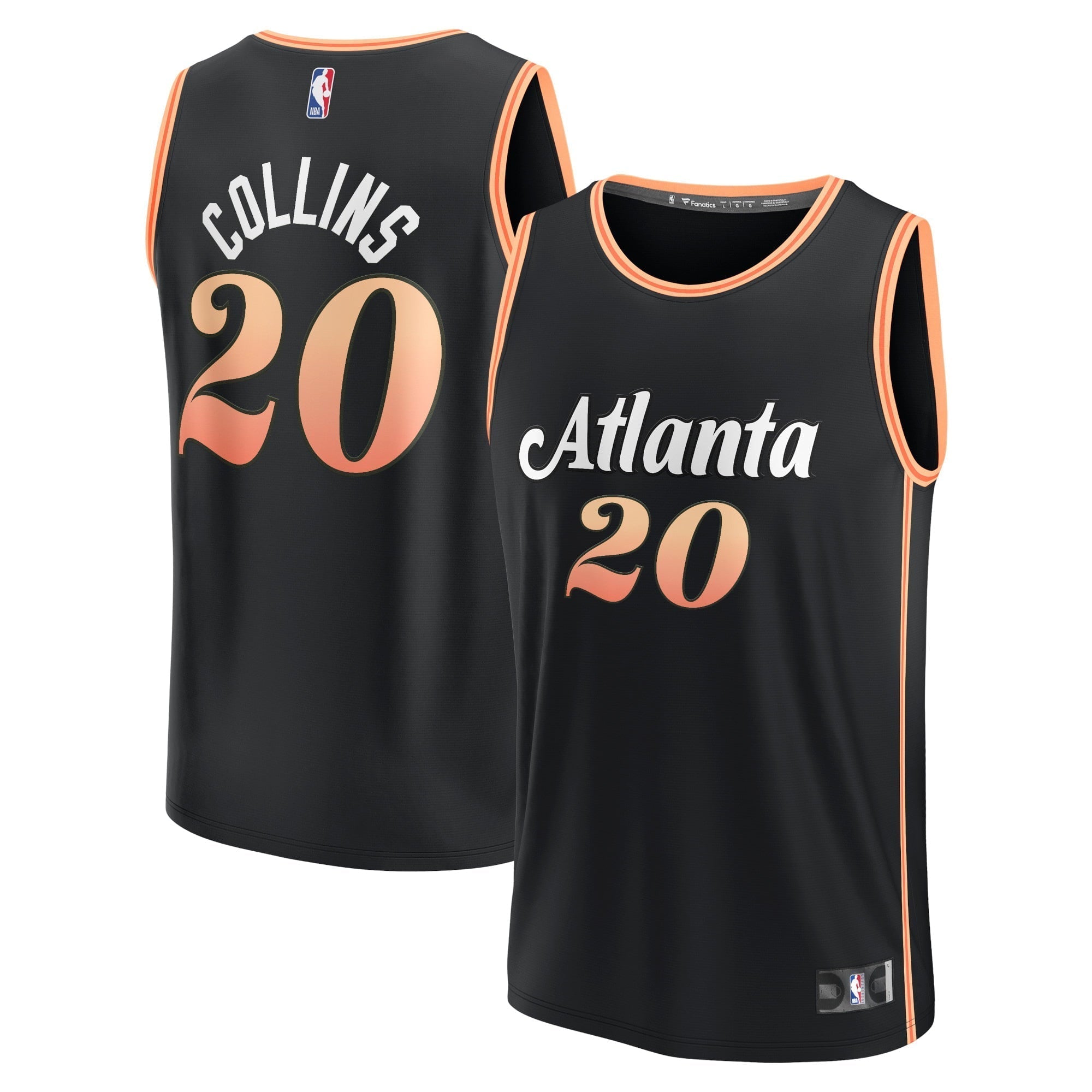 Youth Fanatics Branded John Collins Black Atlanta Hawks, NBA Jerseys 2022/23 Fastbreak Jersey - City Edition