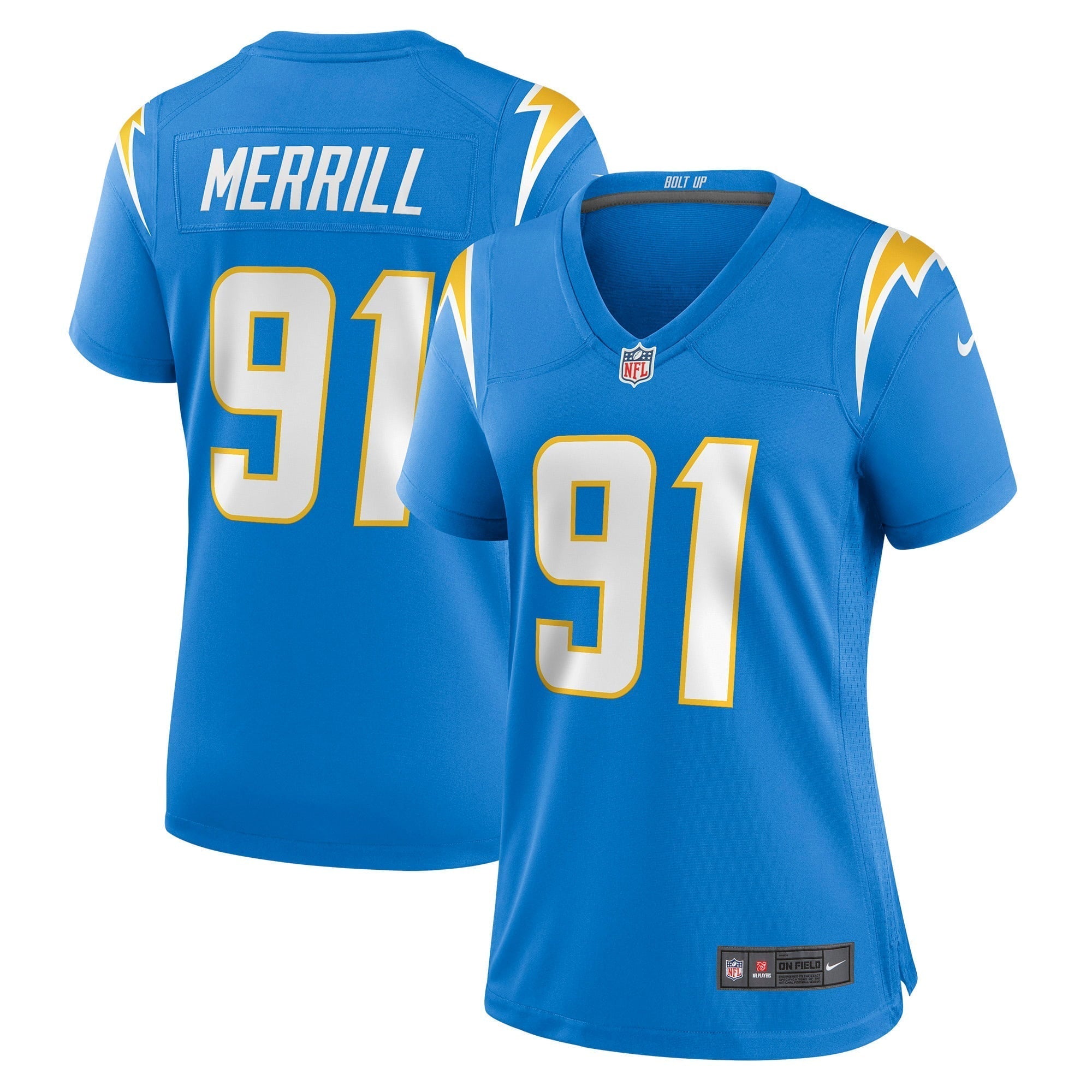 Women s Nike Forrest Merrill Powder Blue Los Angeles Chargers Player Game Jersey